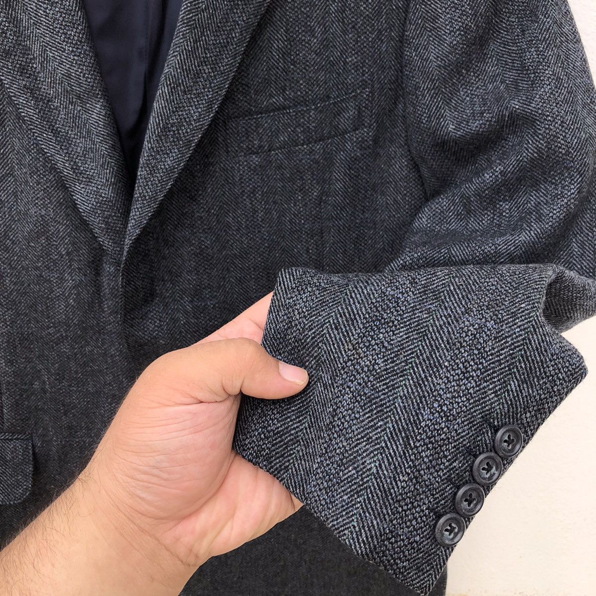 Burberry VINTAGE HERRINGBONE BURBERRY WOOL CASUAL COAT Size US M / EU 48-50 / 2 - 4 Thumbnail