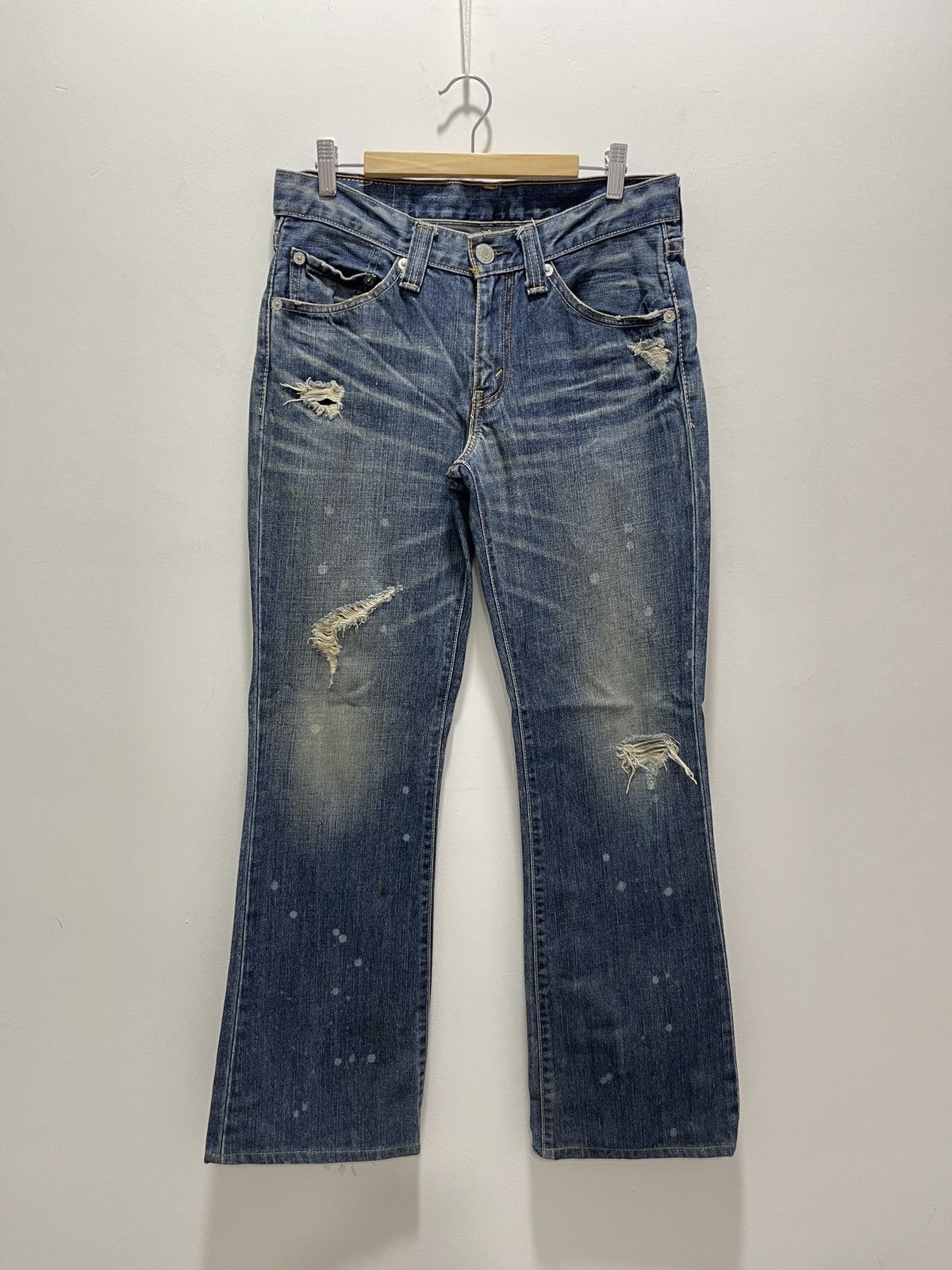 Levi's × Levi's Vintage Clothing × Vintage LEVIS 708 SPLATTERED PAINT NON SELVEDGE DISTRESSED JEANS Size US 31 - 6 Thumbnail