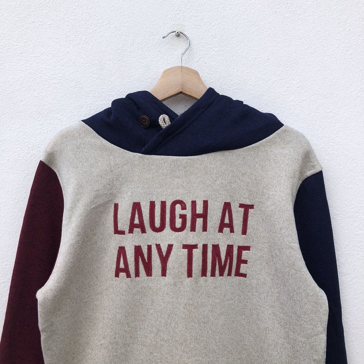 Japanese Brand TRITONE COLOUR HOODIE SWEATER POWER OF THE PEOPLE BIG LOGO Size US L / EU 52-54 / 3 - 3 Thumbnail