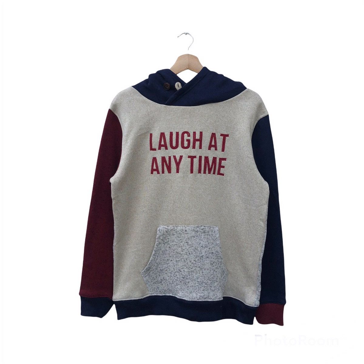 Japanese Brand TRITONE COLOUR HOODIE SWEATER POWER OF THE PEOPLE BIG LOGO Size US L / EU 52-54 / 3 - 1 Thumbnail