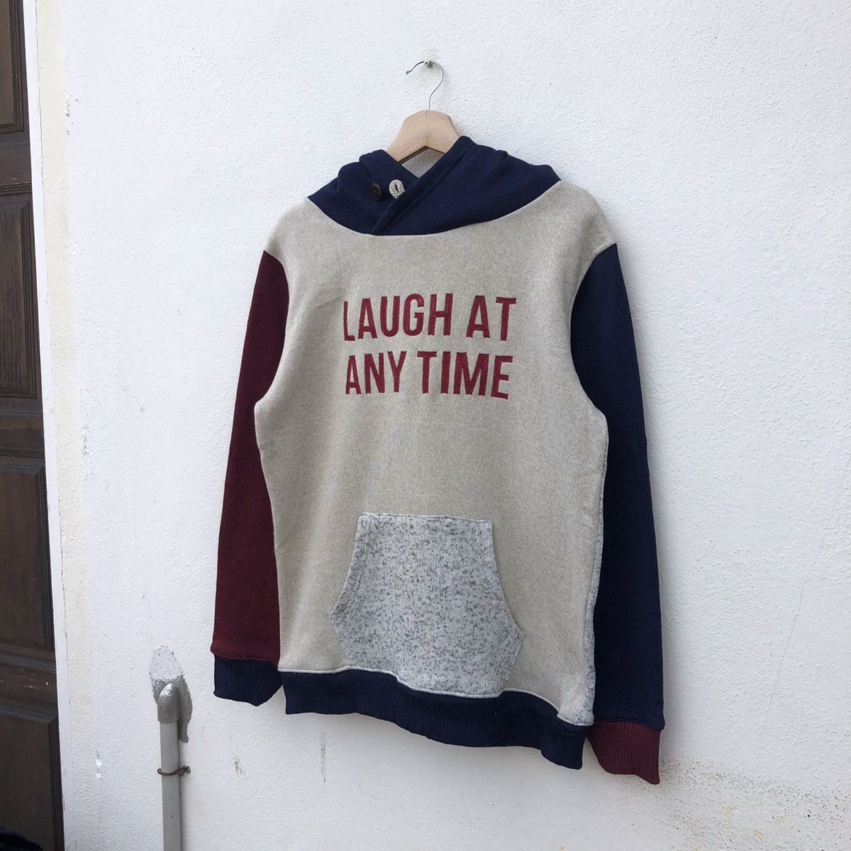 Japanese Brand TRITONE COLOUR HOODIE SWEATER POWER OF THE PEOPLE BIG LOGO Size US L / EU 52-54 / 3 - 2 Thumbnail