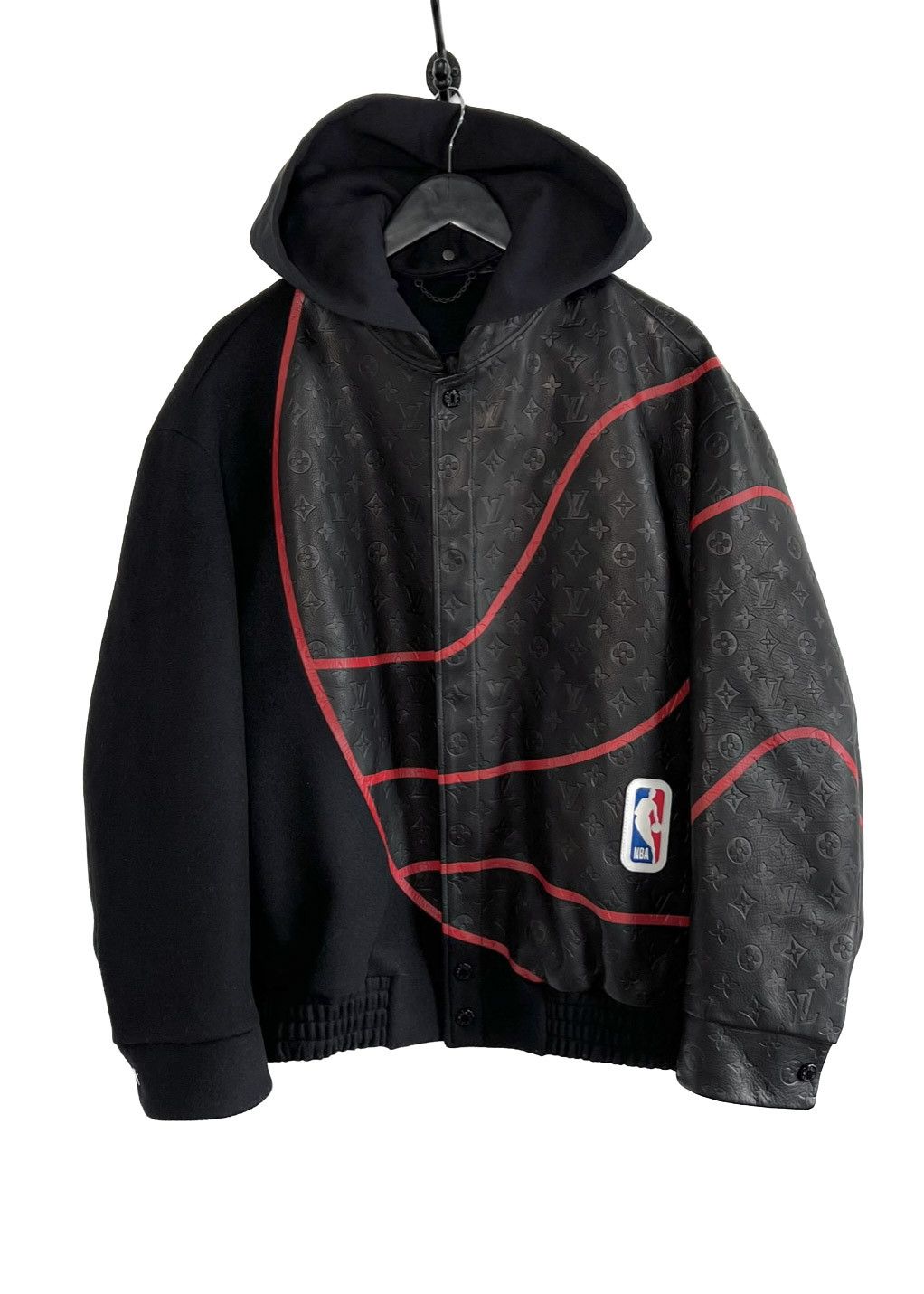 Louis Vuitton × NBA Louis Vuitton x NBA SS2021 Monogram Obscur Leather Jacket Size US XL / EU 56 / 4 - 1 Thumbnail