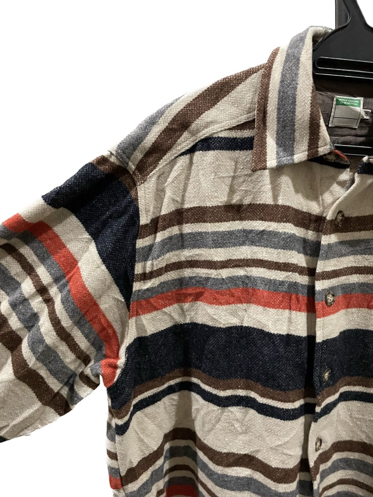 Benetton × United Colors Of Benetton United Colors of Benetton Stripe Jacket Shirt Size US S / EU 44-46 / 1 - 2 Thumbnail