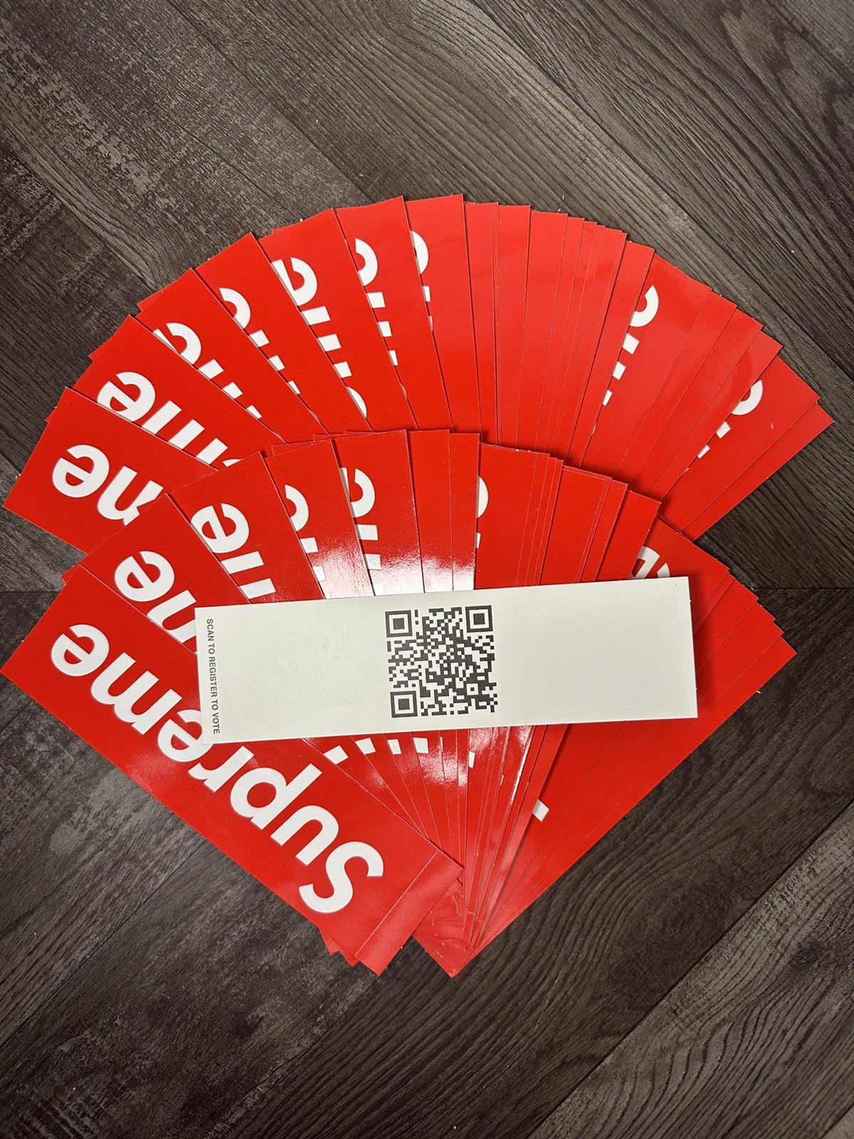 Supreme Supreme QR Code Vote Red Box Logo Stickers (50 Count) Size ONE SIZE - 5 Thumbnail