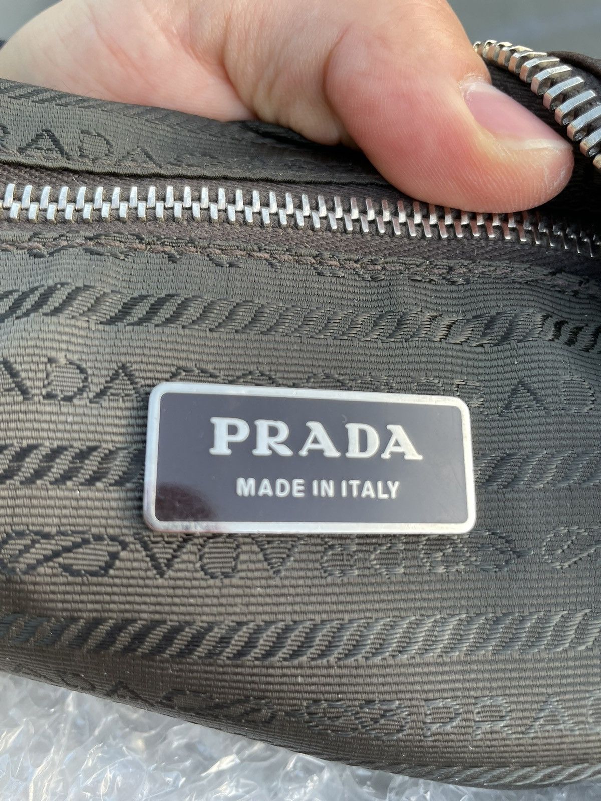 Prada Prada Milano Shoulder Leather Nylon Bag Size ONE SIZE - 8 Thumbnail