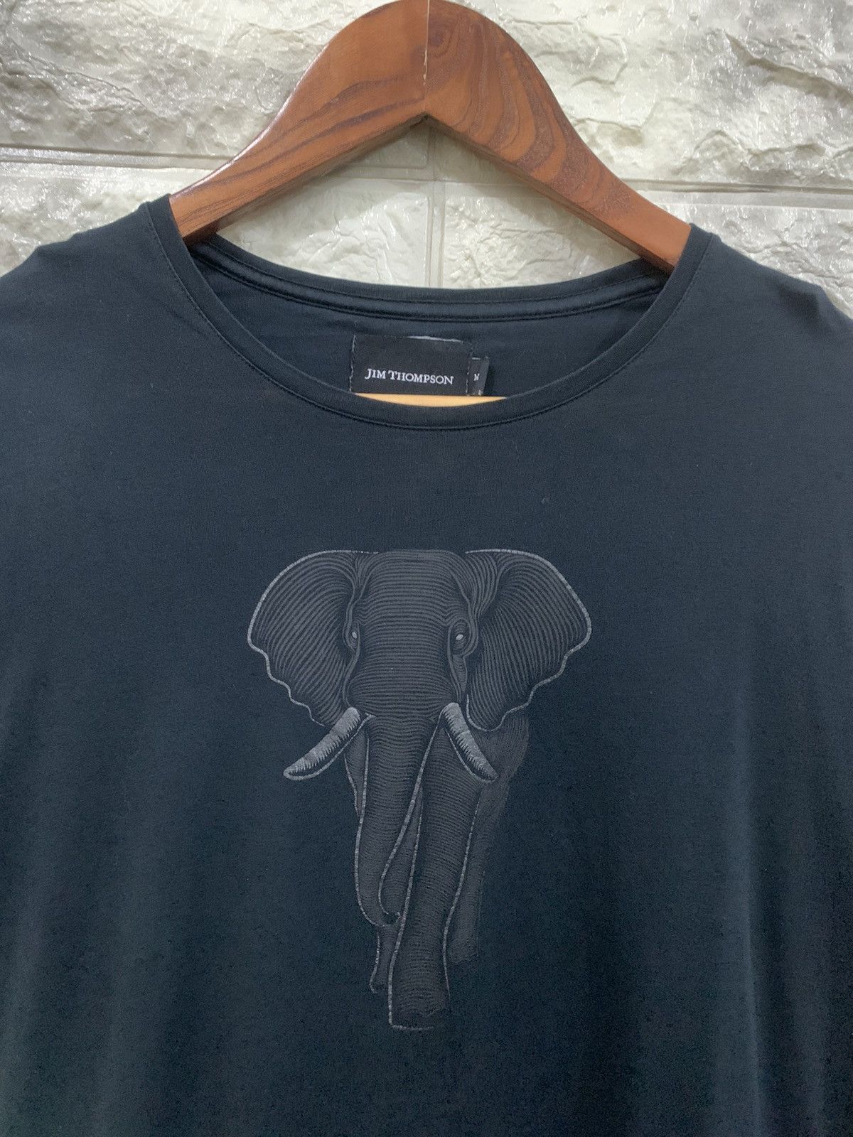image of Jim Thompson Elephant Logo Black Tee, Men's (Size Medium)