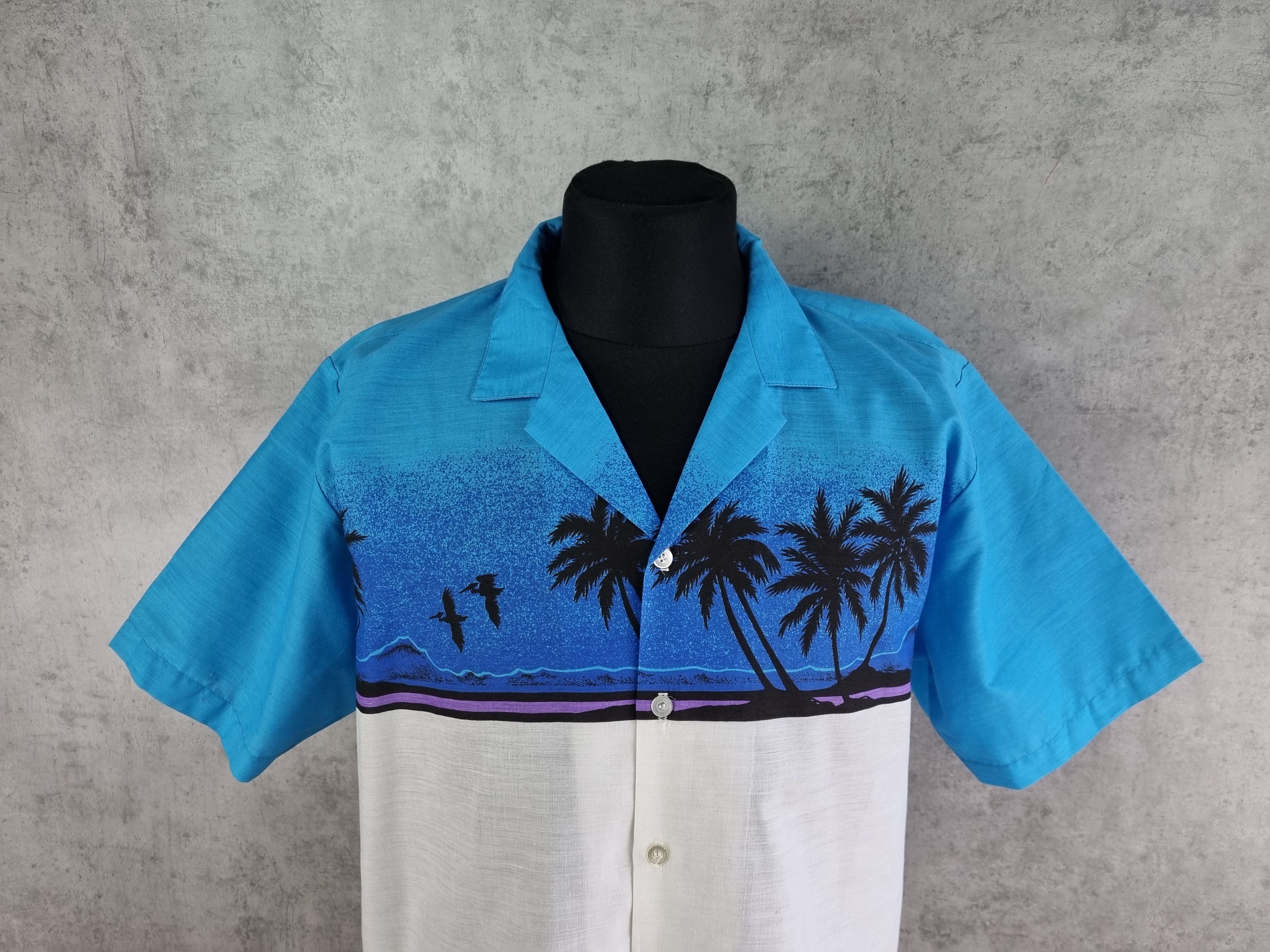 Other 80s Daymo Hawaiian Shirt Paradise Palms Beach Sea Print Size US XL / EU 56 / 4 - 2 Thumbnail