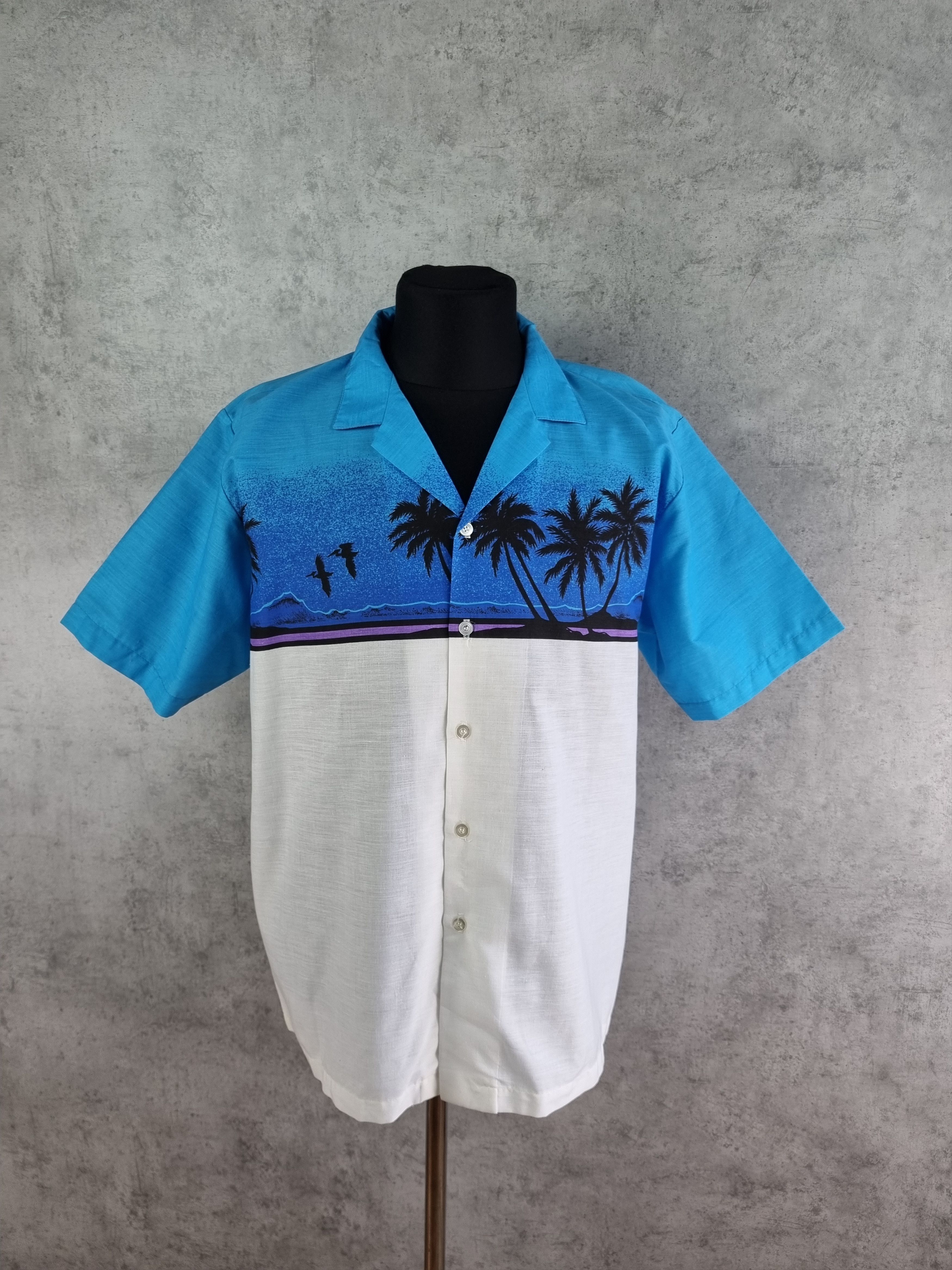 Other 80s Daymo Hawaiian Shirt Paradise Palms Beach Sea Print Size US XL / EU 56 / 4 - 4 Thumbnail