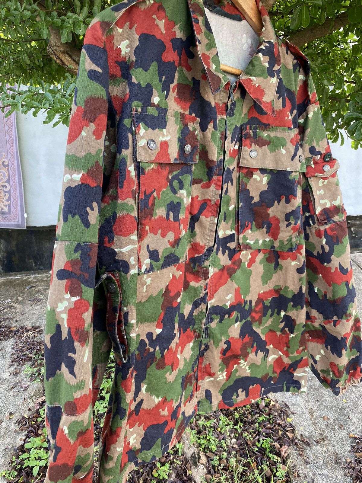 Other Vintage Swiss Army Jacket / Vintage Camo Military Jacket Size US L / EU 52-54 / 3 - 4 Thumbnail