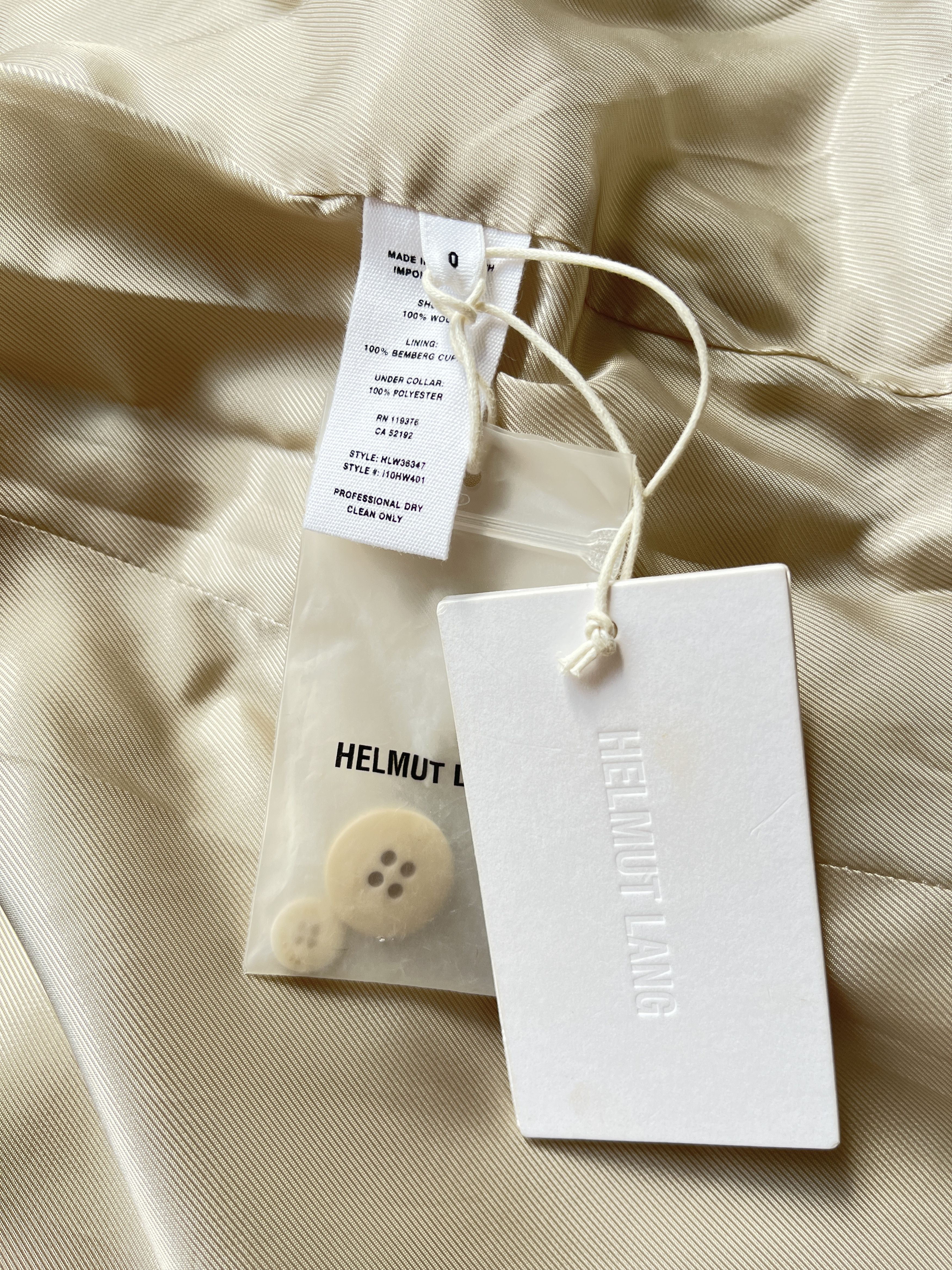 Helmut Lang ⚡️QUICK SALE⚡️Helmut Lang Light Beige Coat Size XS / US 0-2 / IT 36-38 - 4 Thumbnail