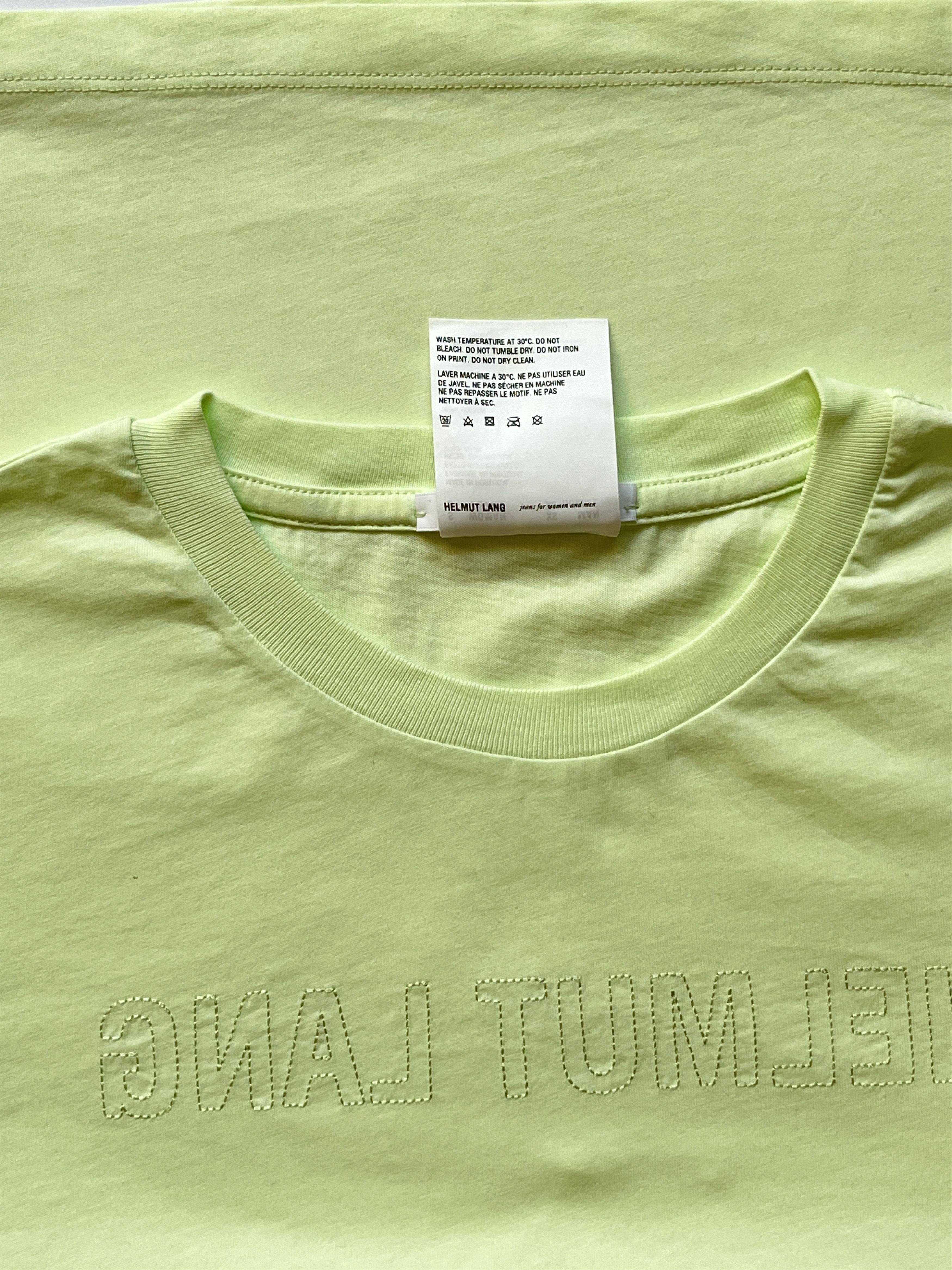 Helmut Lang ⚡️QUICK SALE⚡️Helmut Lang Lime Green Embroidered T-Shirt Size S / US 4 / IT 40 - 4 Thumbnail