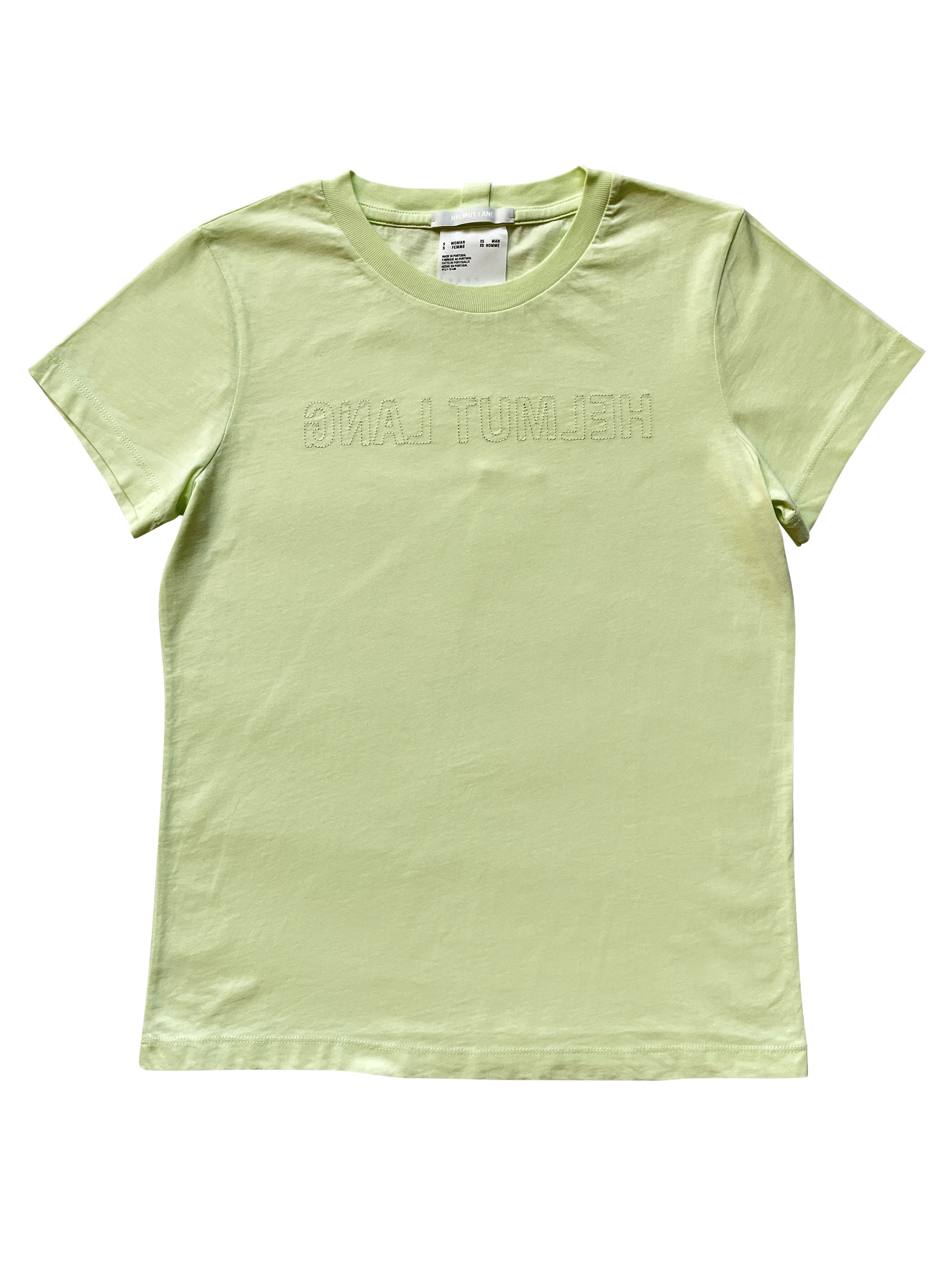 Helmut Lang ⚡️QUICK SALE⚡️Helmut Lang Lime Green Embroidered T-Shirt Size S / US 4 / IT 40 - 1 Thumbnail