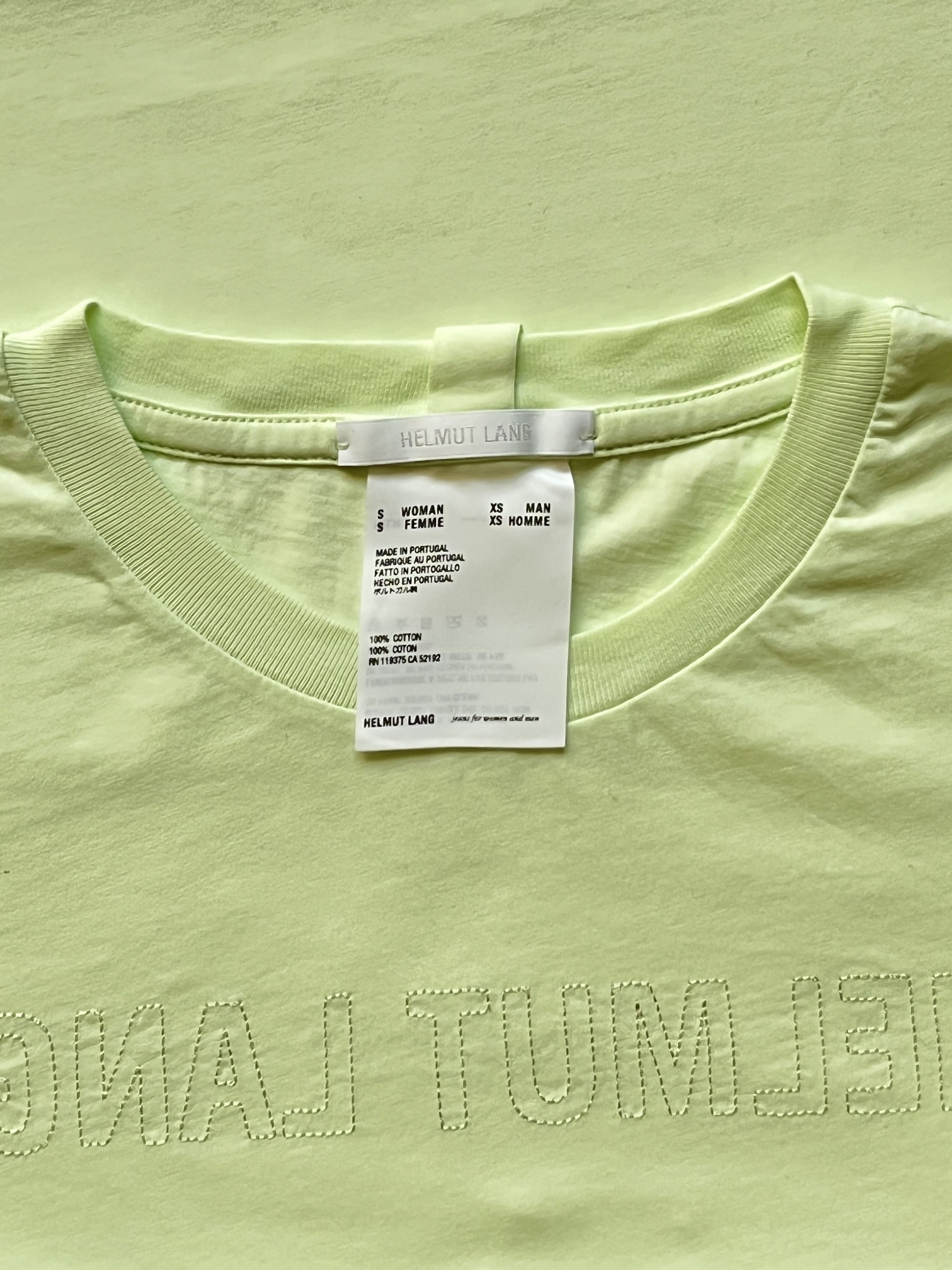 Helmut Lang ⚡️QUICK SALE⚡️Helmut Lang Lime Green Embroidered T-Shirt Size S / US 4 / IT 40 - 3 Thumbnail
