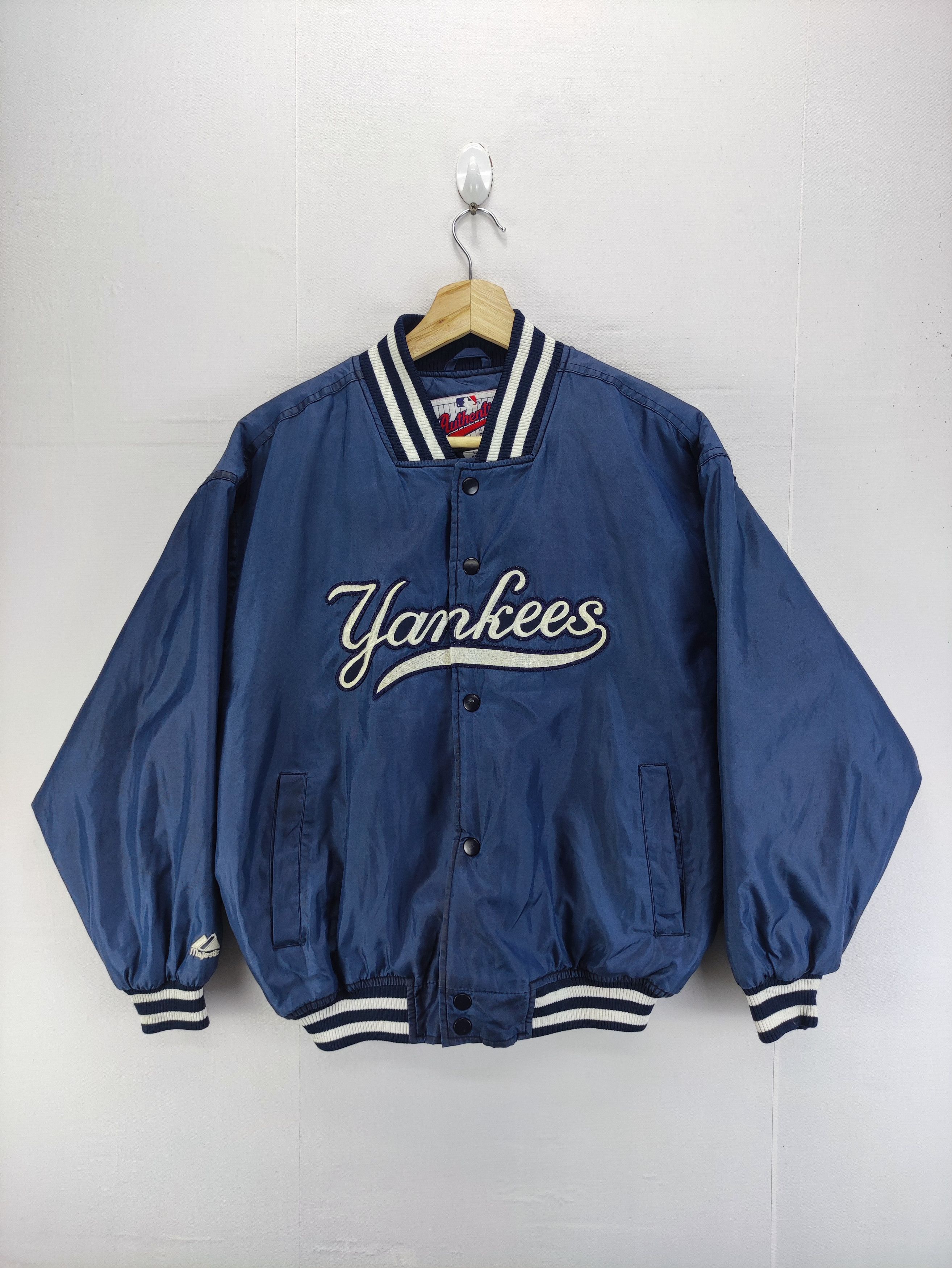 Vintage Vintage Yankees Majestic Varsity Jacket Snap Button | Grailed