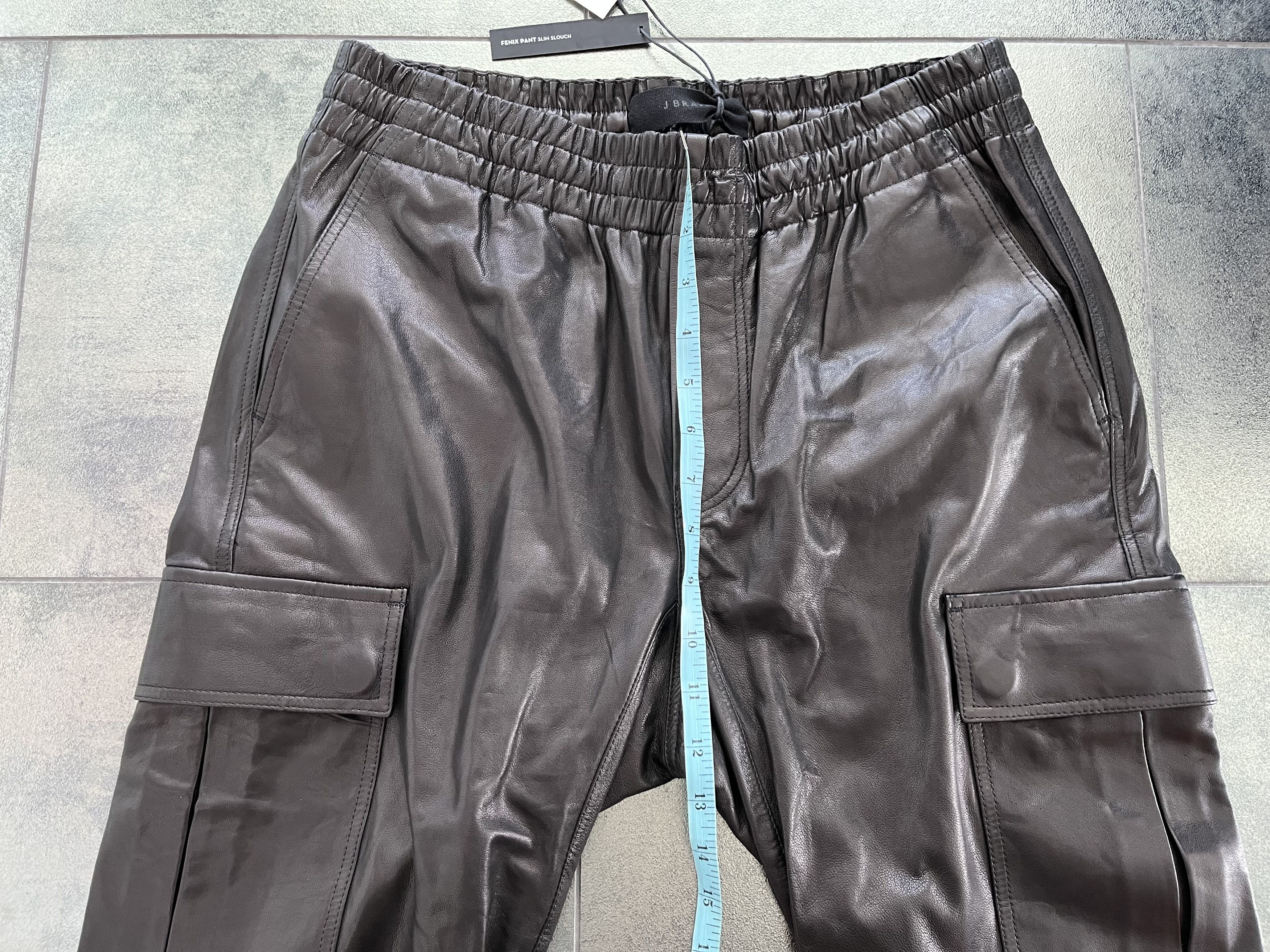 J Brand J Brand Black Leather Joggers Slim Slouch Size US 32 / EU 48 - 6 Thumbnail