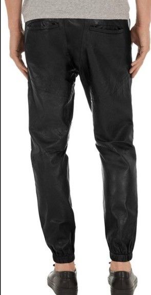 J Brand J Brand Black Leather Joggers Slim Slouch Size US 32 / EU 48 - 14 Thumbnail