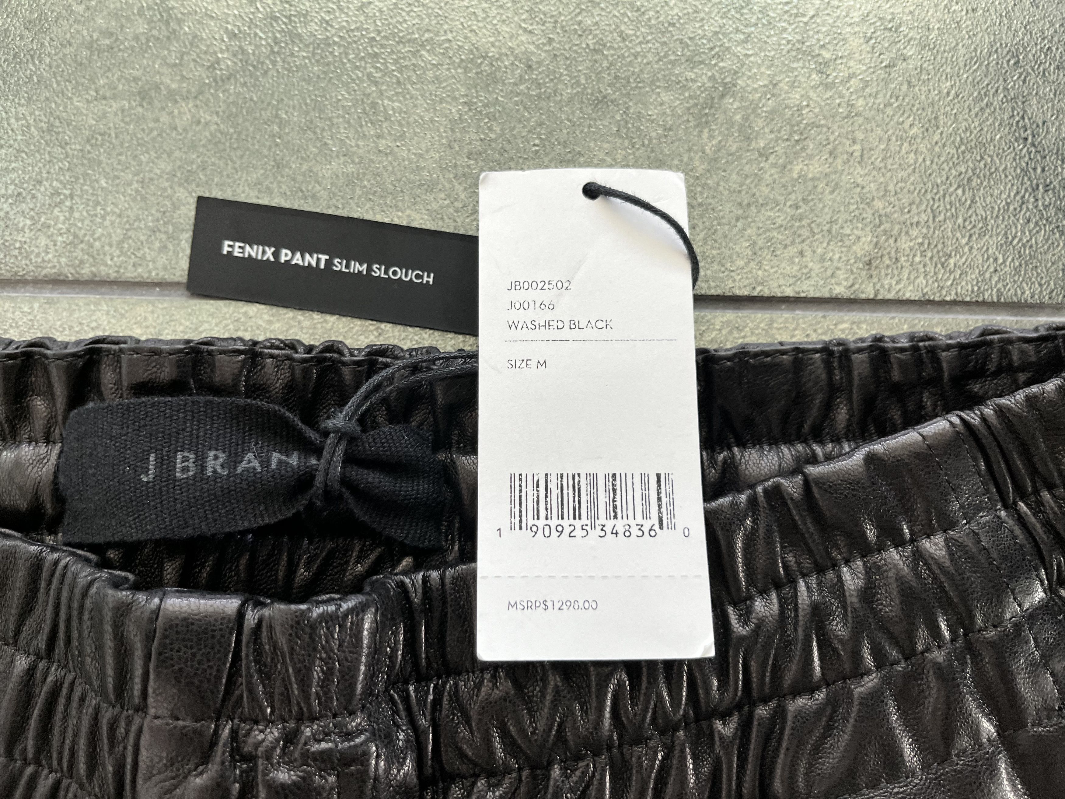 J Brand J Brand Black Leather Joggers Slim Slouch Size US 32 / EU 48 - 4 Thumbnail