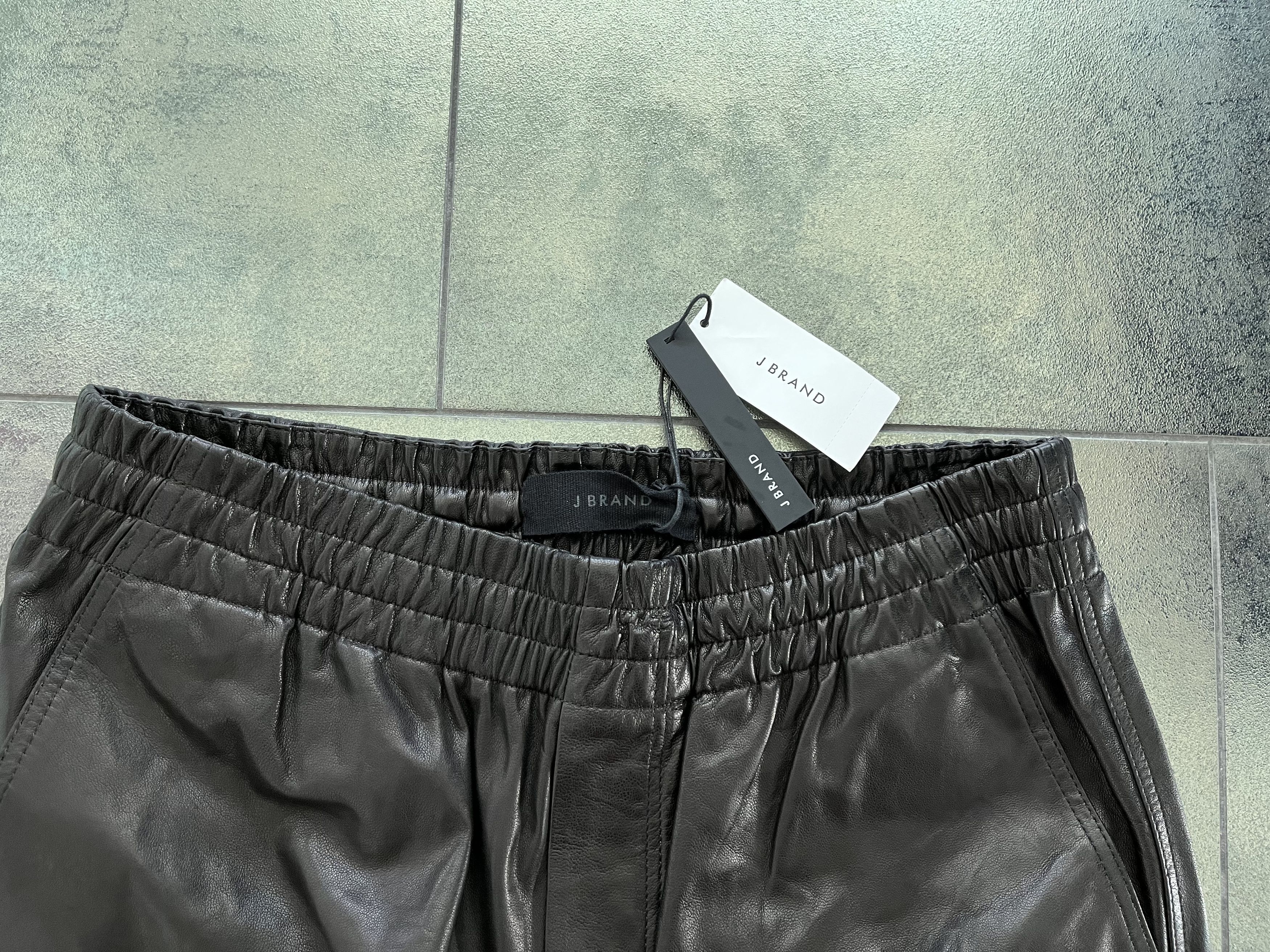 J Brand J Brand Black Leather Joggers Slim Slouch Size US 32 / EU 48 - 3 Thumbnail