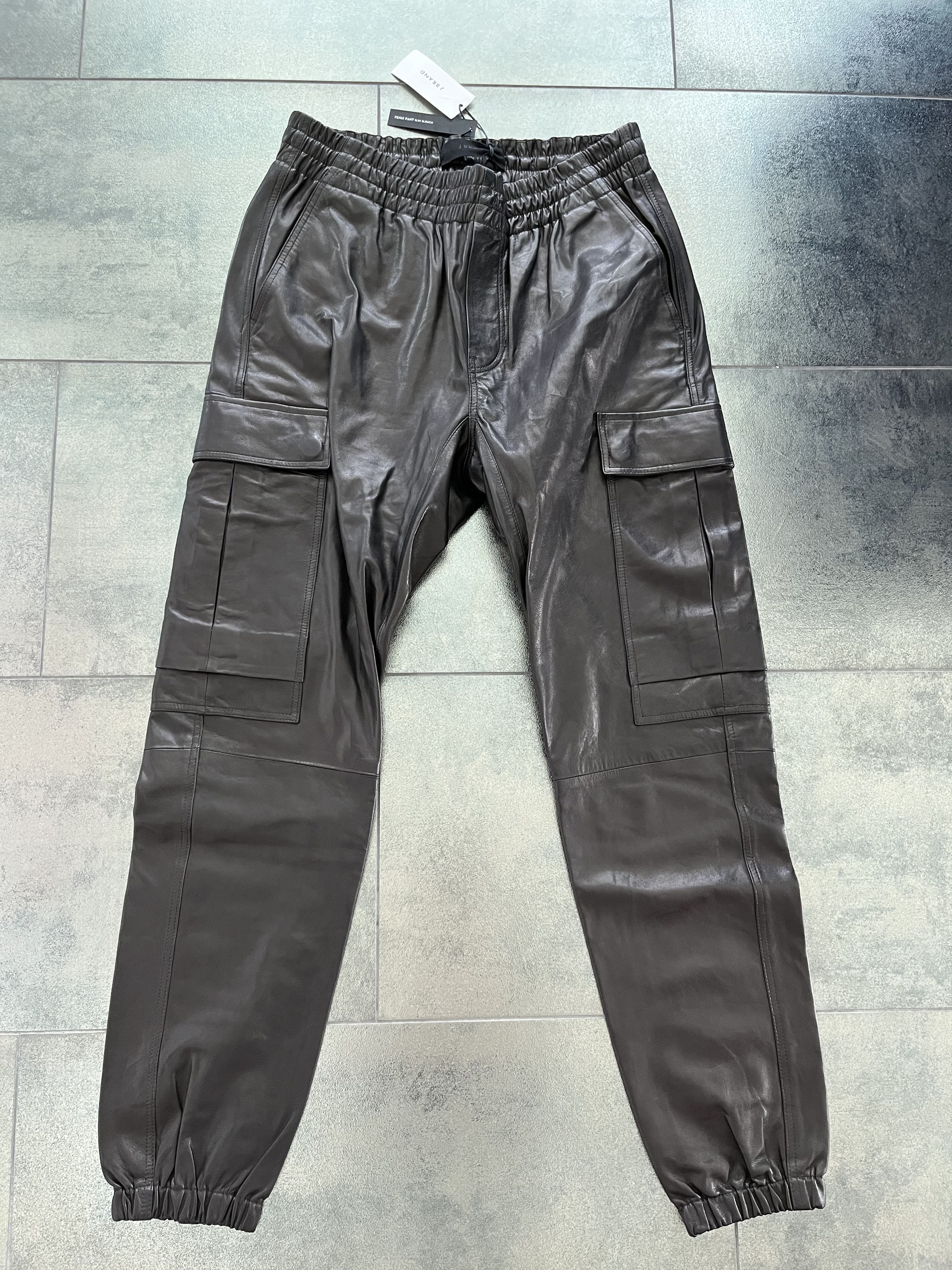 J Brand J Brand Black Leather Joggers Slim Slouch Size US 32 / EU 48 - 1 Thumbnail
