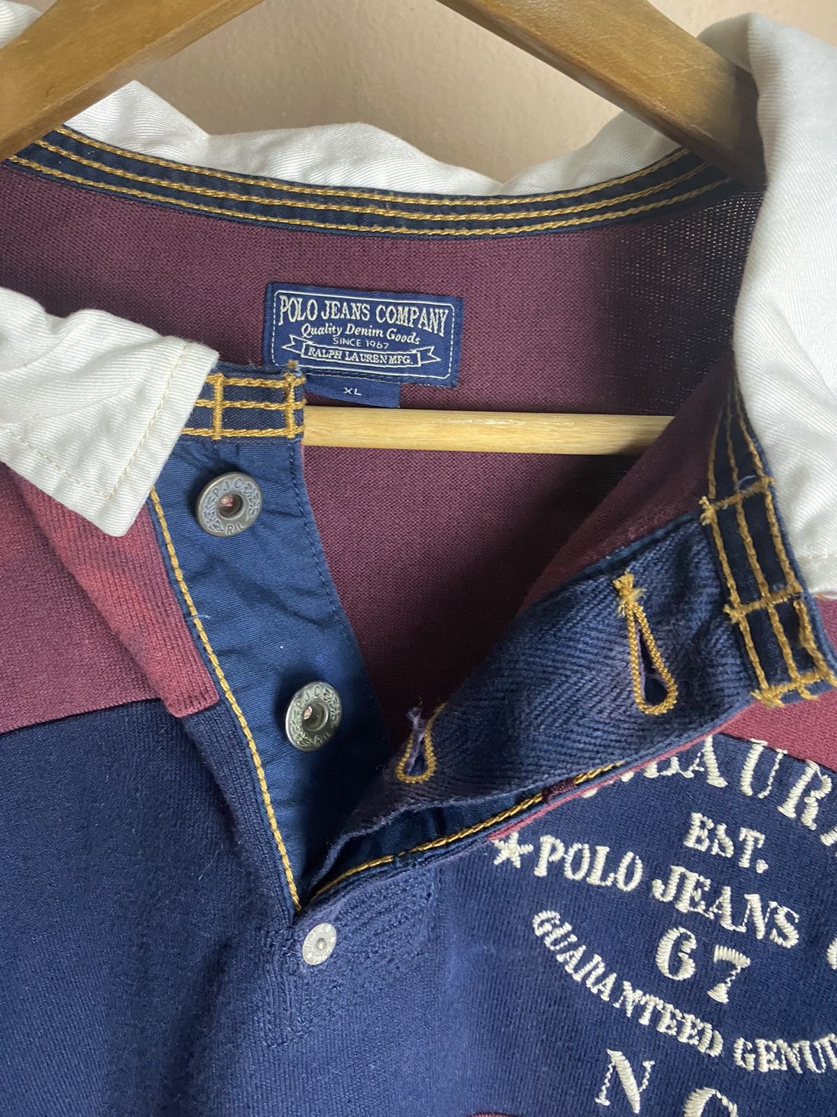 Ralph Lauren Vintage Polo Jeans By Ralph Lauren Stripe Rugby Shirt ❗️ Size US XL / EU 56 / 4 - 8 Thumbnail