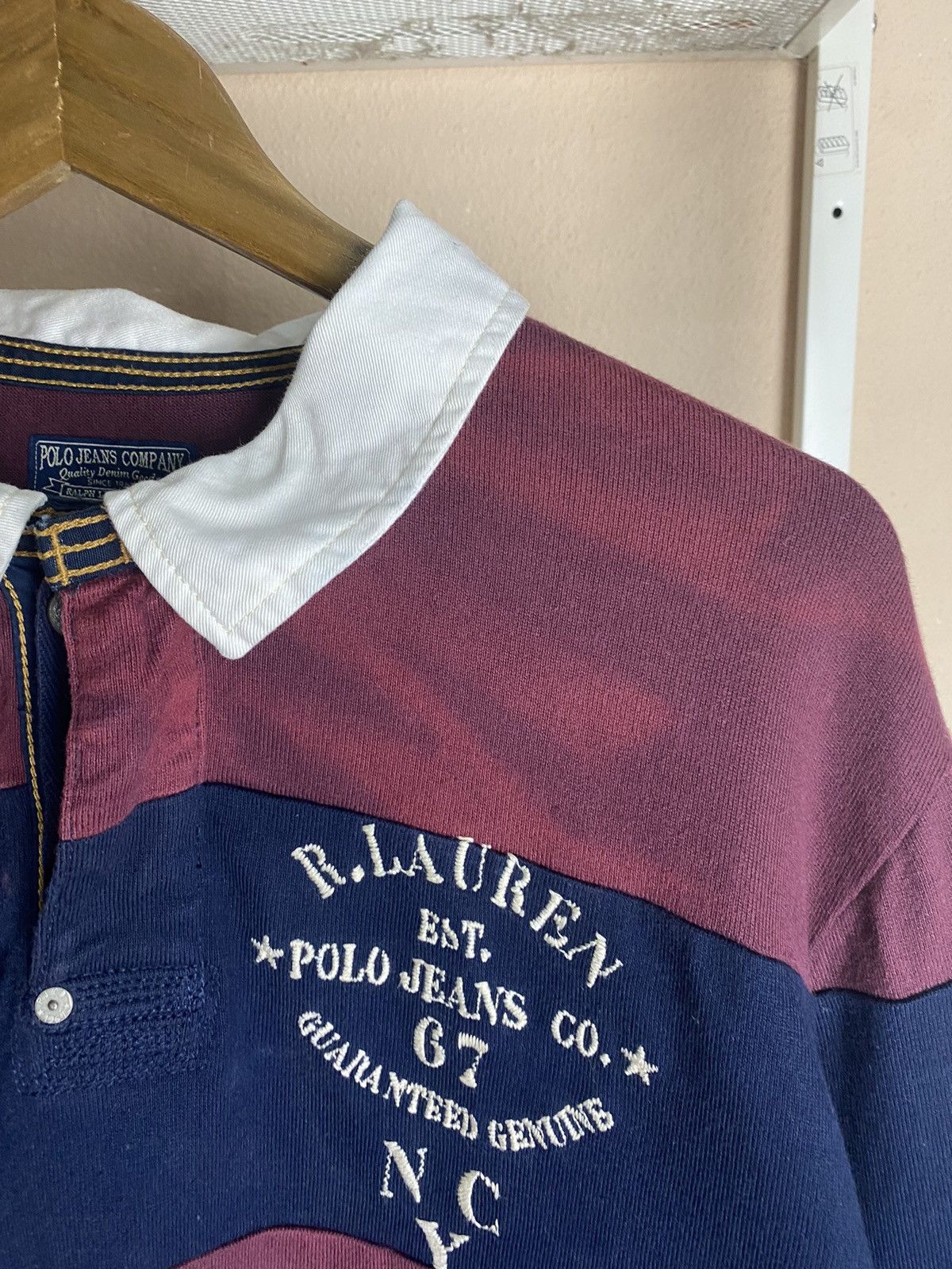 Ralph Lauren Vintage Polo Jeans By Ralph Lauren Stripe Rugby Shirt ❗️ Size US XL / EU 56 / 4 - 13 Thumbnail