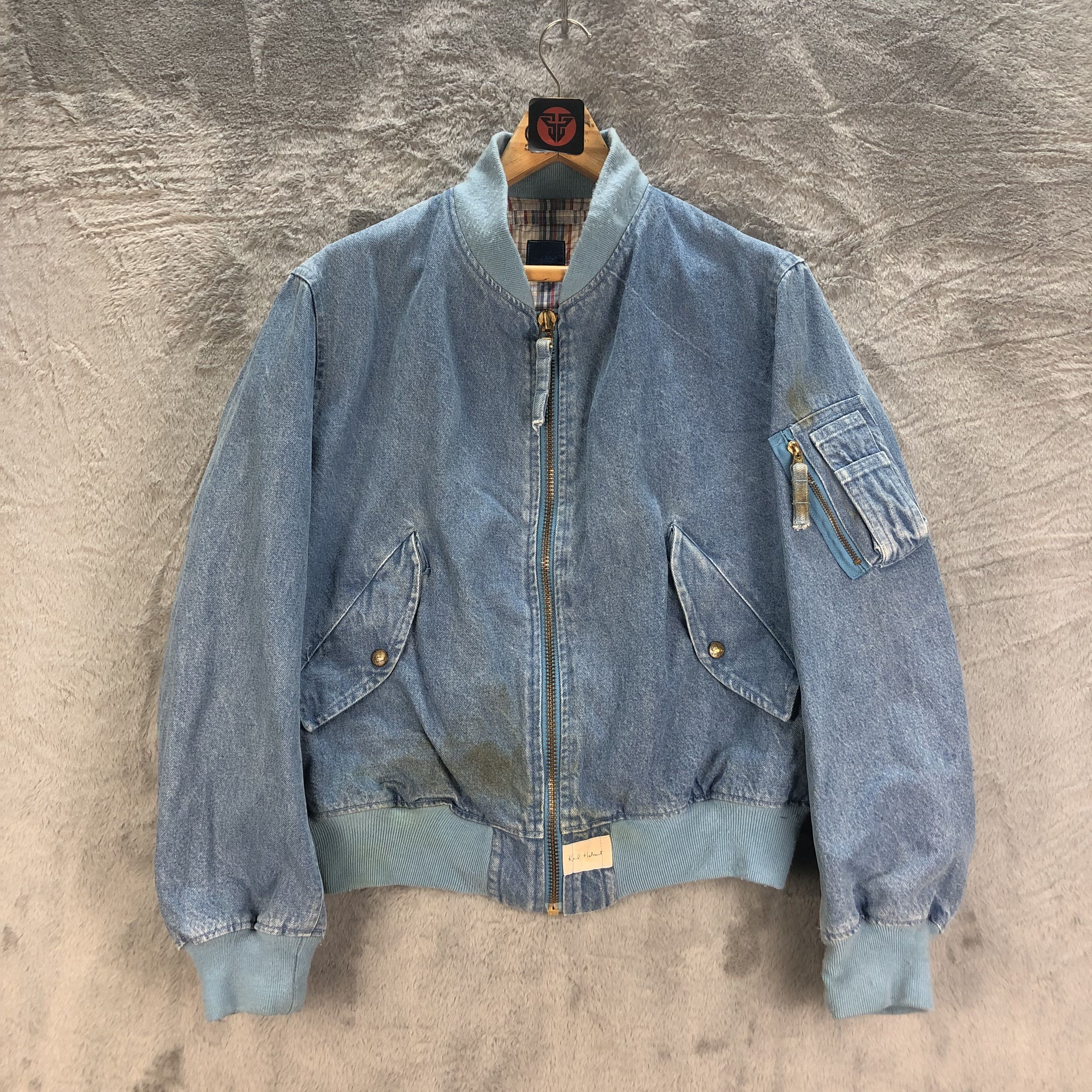 Karl Helmut VINTAGE TRASHED KARL HELMUT DENIM BOMBERS #6546-72 Size US M / EU 48-50 / 2 - 4 Thumbnail