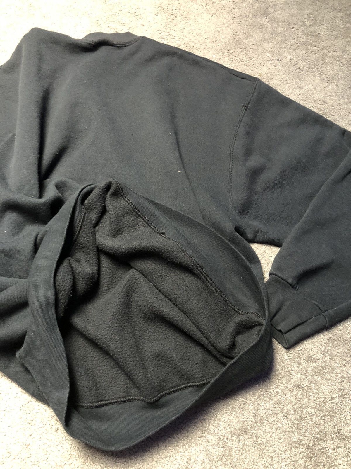 Fruit Of The Loom Vintage 90s heavy weight cotton black Sweatshirt Blank crew Size US XL / EU 56 / 4 - 3 Thumbnail