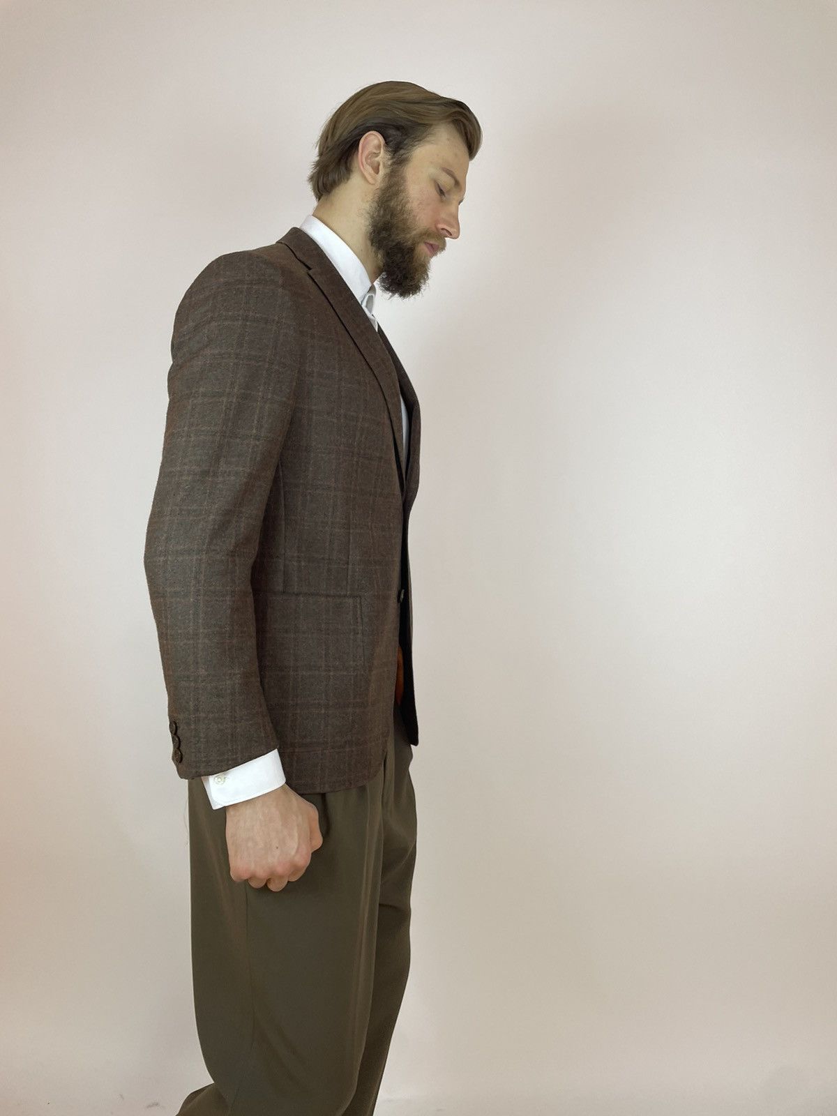 Loro Piana BUTCH Loro Piana 120's Wool Blazer Plaid pattern Mens Size 52S - 9 Thumbnail