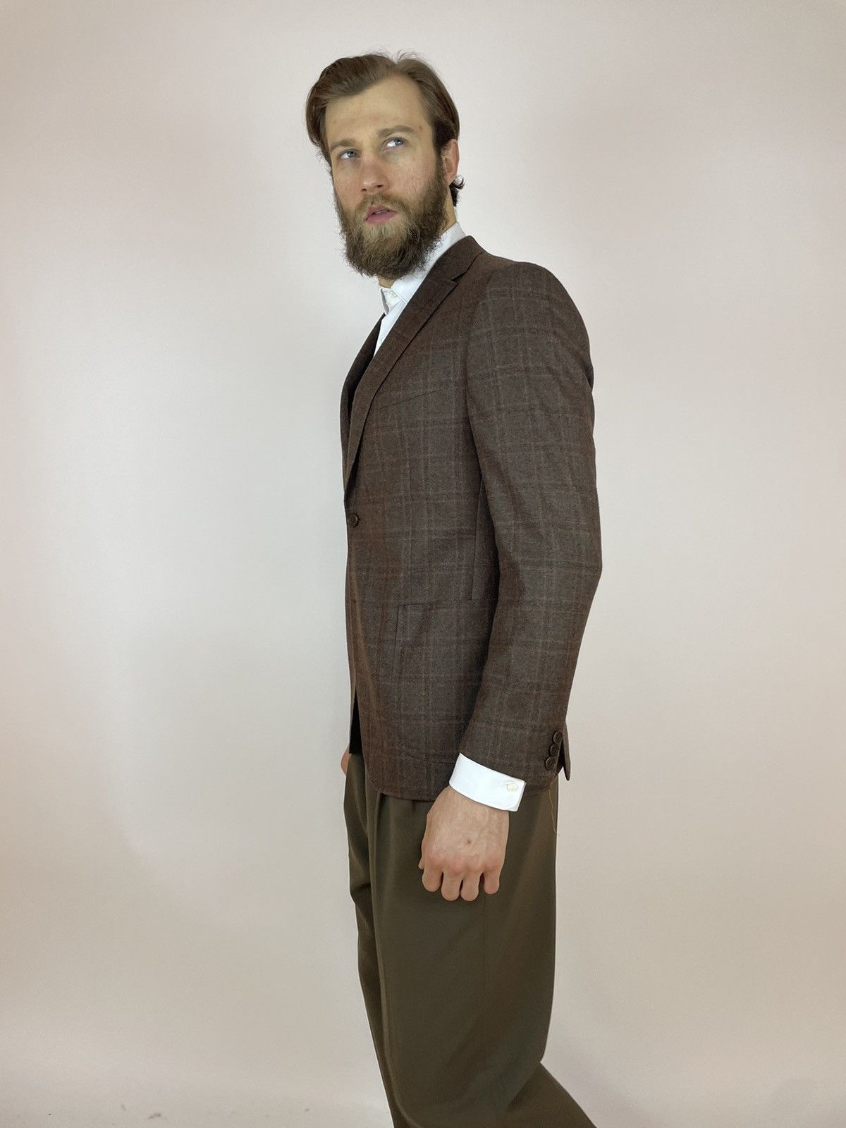 Loro Piana BUTCH Loro Piana 120's Wool Blazer Plaid pattern Mens Size 52S - 8 Thumbnail