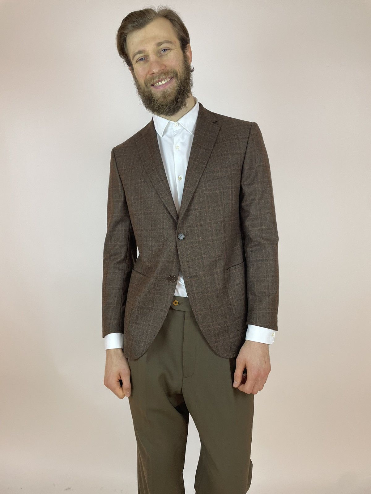 Loro Piana BUTCH Loro Piana 120's Wool Blazer Plaid pattern Mens Size 52S - 2 Thumbnail