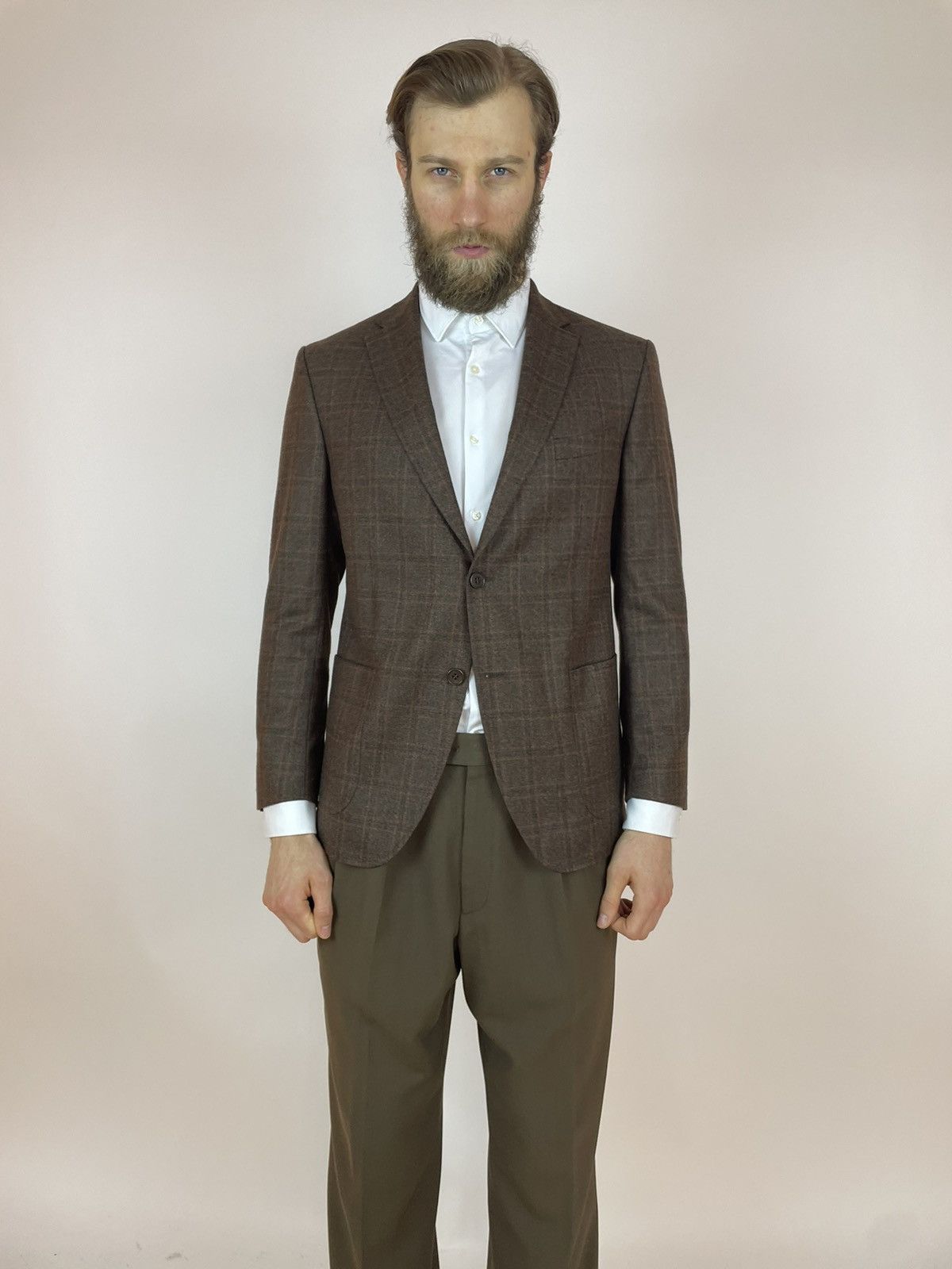 Loro Piana BUTCH Loro Piana 120's Wool Blazer Plaid pattern Mens Size 52S - 1 Thumbnail