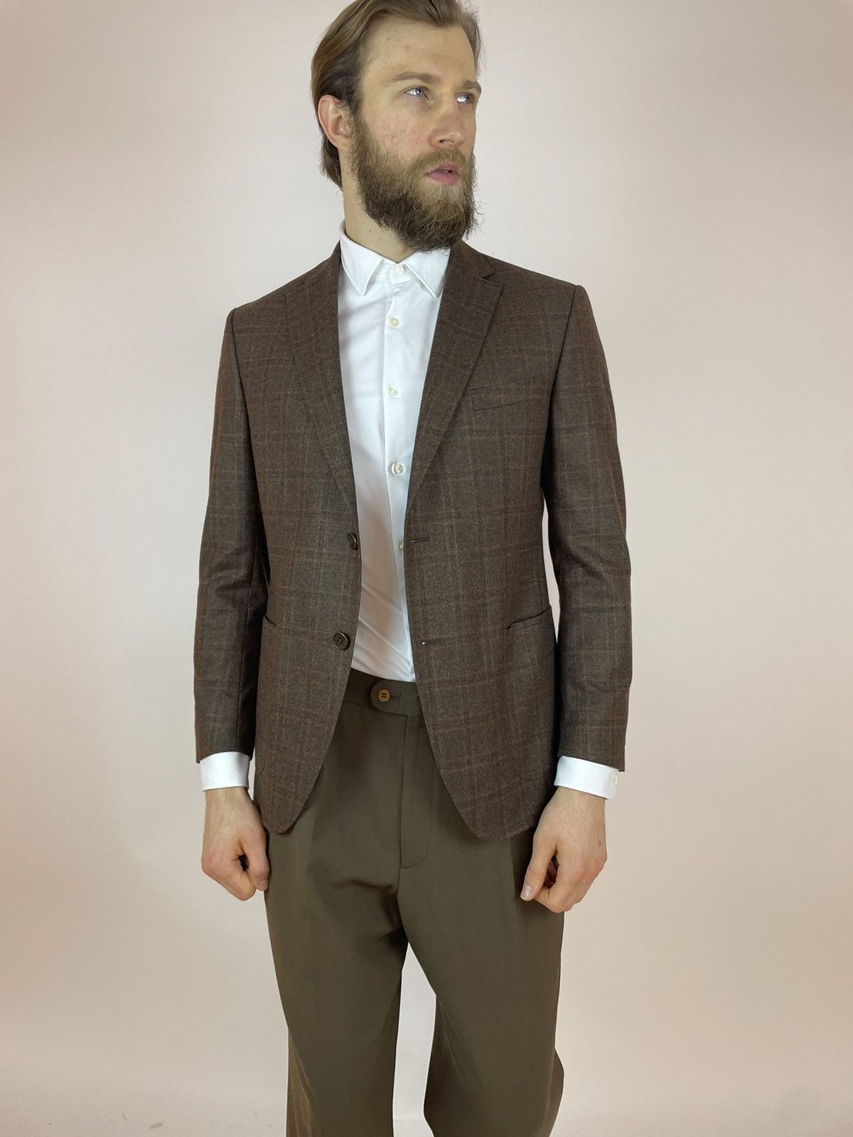 Loro Piana BUTCH Loro Piana 120's Wool Blazer Plaid pattern Mens Size 52S - 7 Thumbnail