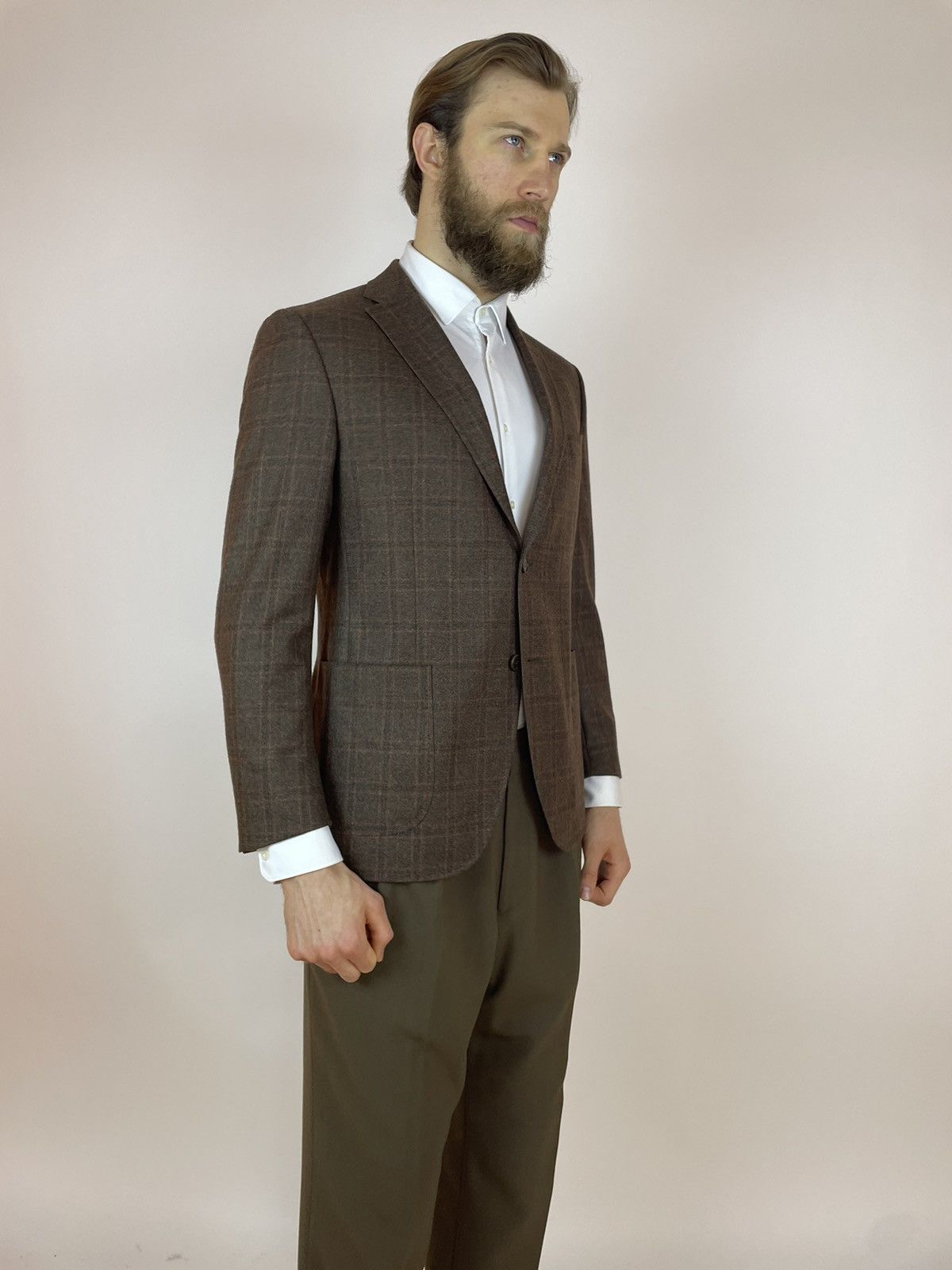 Loro Piana BUTCH Loro Piana 120's Wool Blazer Plaid pattern Mens Size 52S - 5 Thumbnail