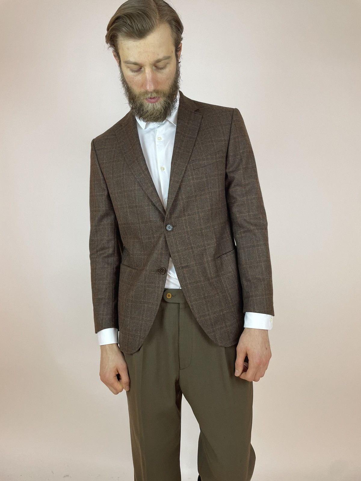 Loro Piana BUTCH Loro Piana 120's Wool Blazer Plaid pattern Mens Size 52S - 4 Thumbnail