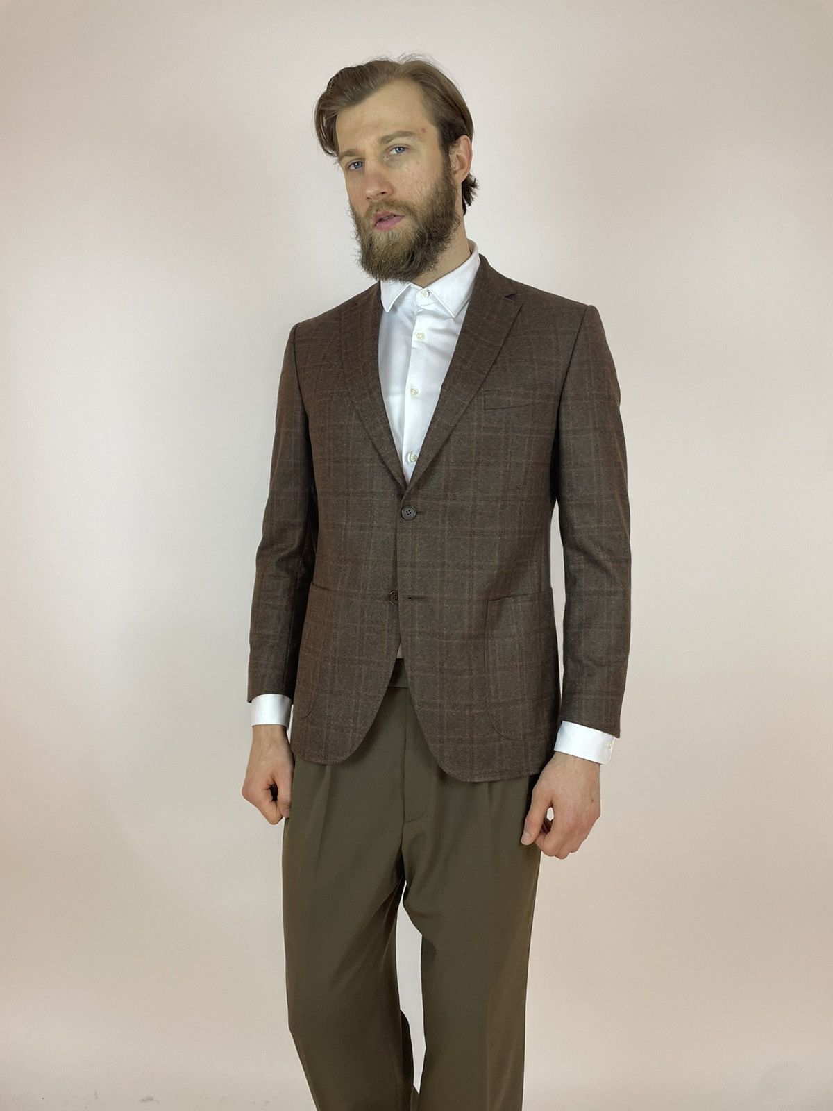 Loro Piana BUTCH Loro Piana 120's Wool Blazer Plaid pattern Mens Size 52S - 3 Thumbnail