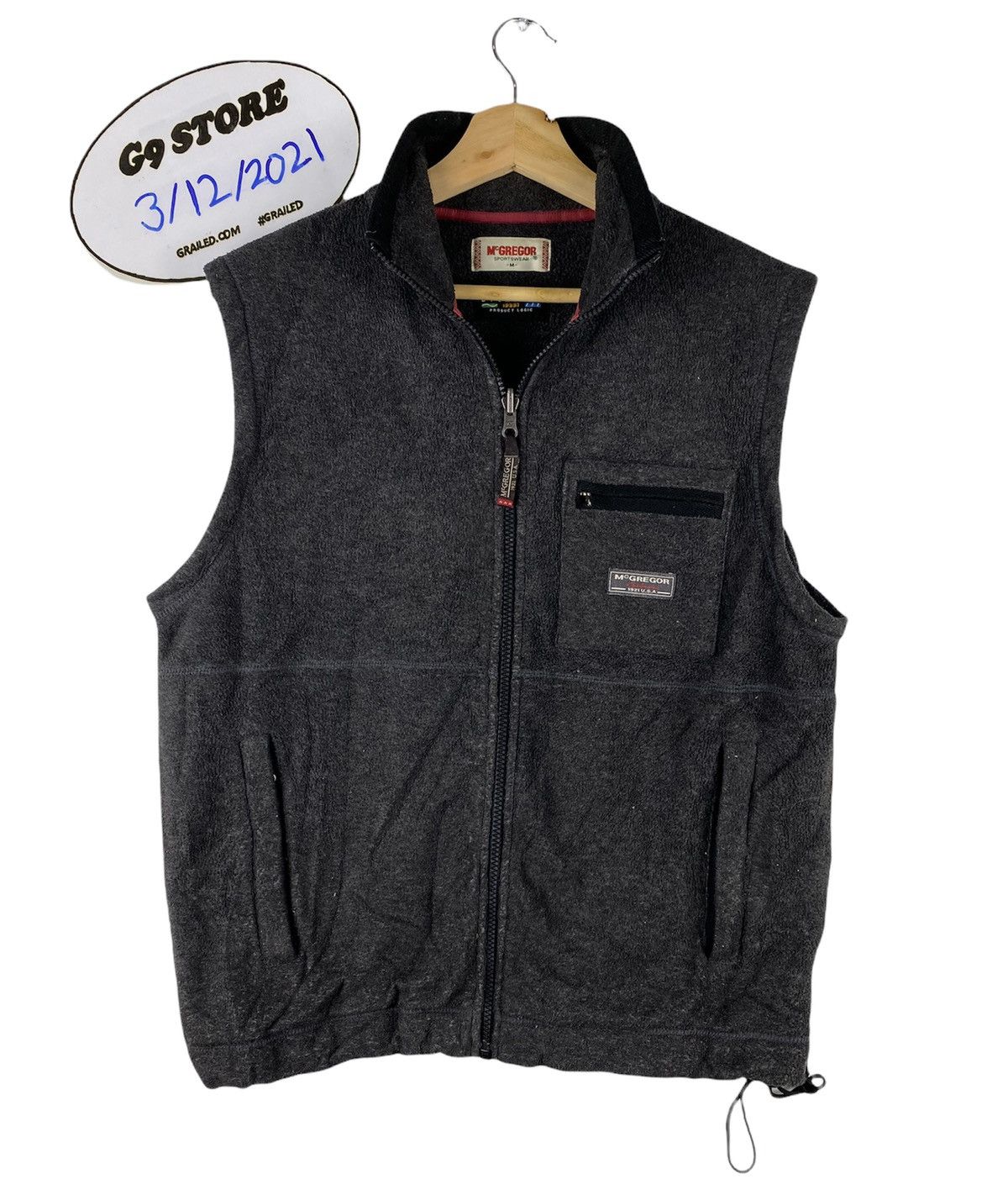 image of Vintage Mcgregor Fleece Tactical Multipocket Vest, Men's (Size Medium)