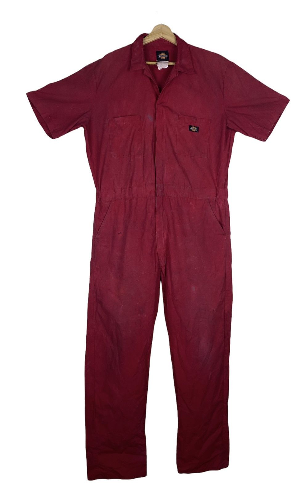 image of Offer Vintage Dickies Red Workwear’S Jumpsuits Coverall, Men's (Size 32)