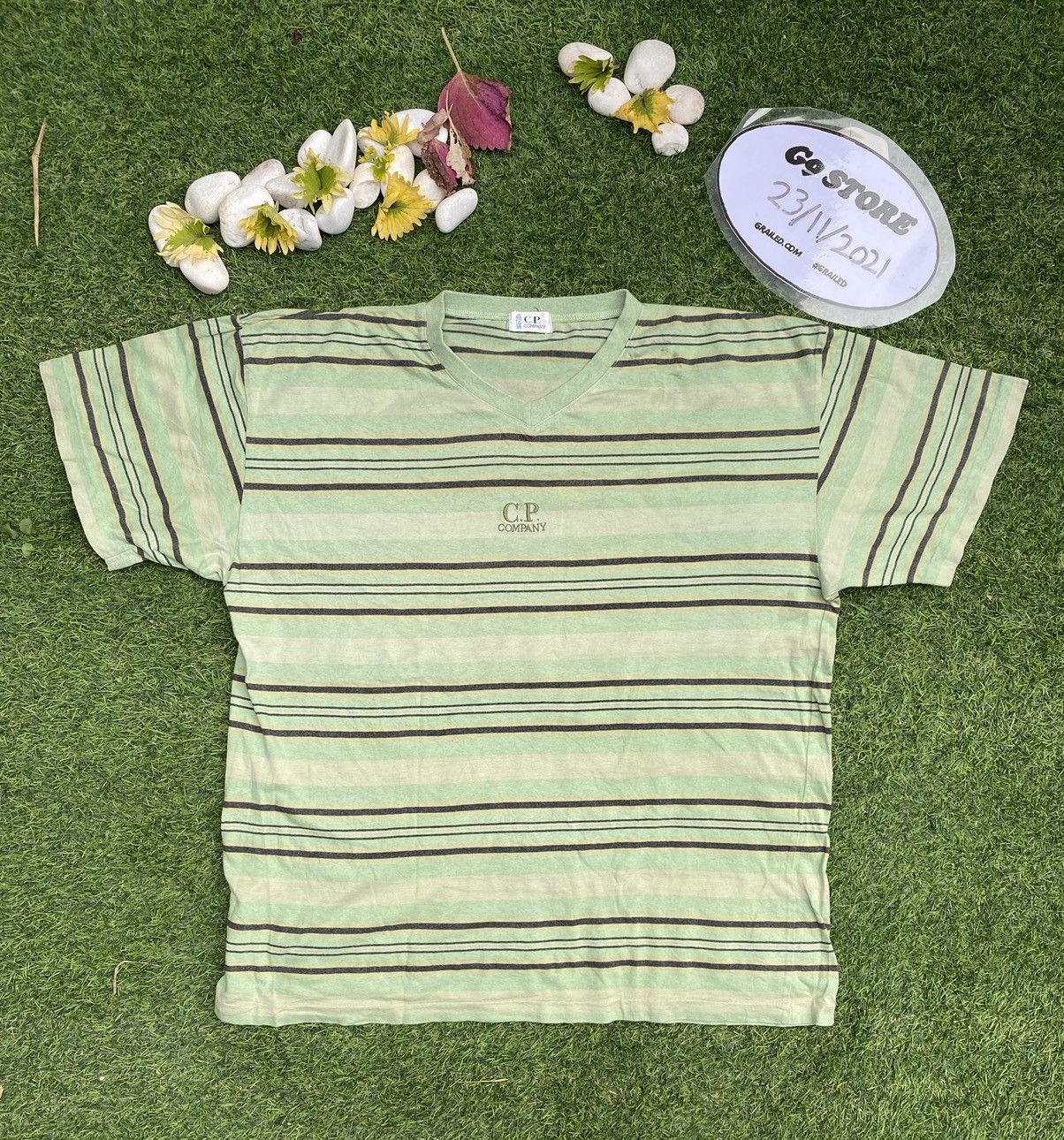 C.P. Company DELET 🔥Vintage C.P Company Embroidered Stripes Tee T Shirt Size US L / EU 52-54 / 3 - 1 Thumbnail