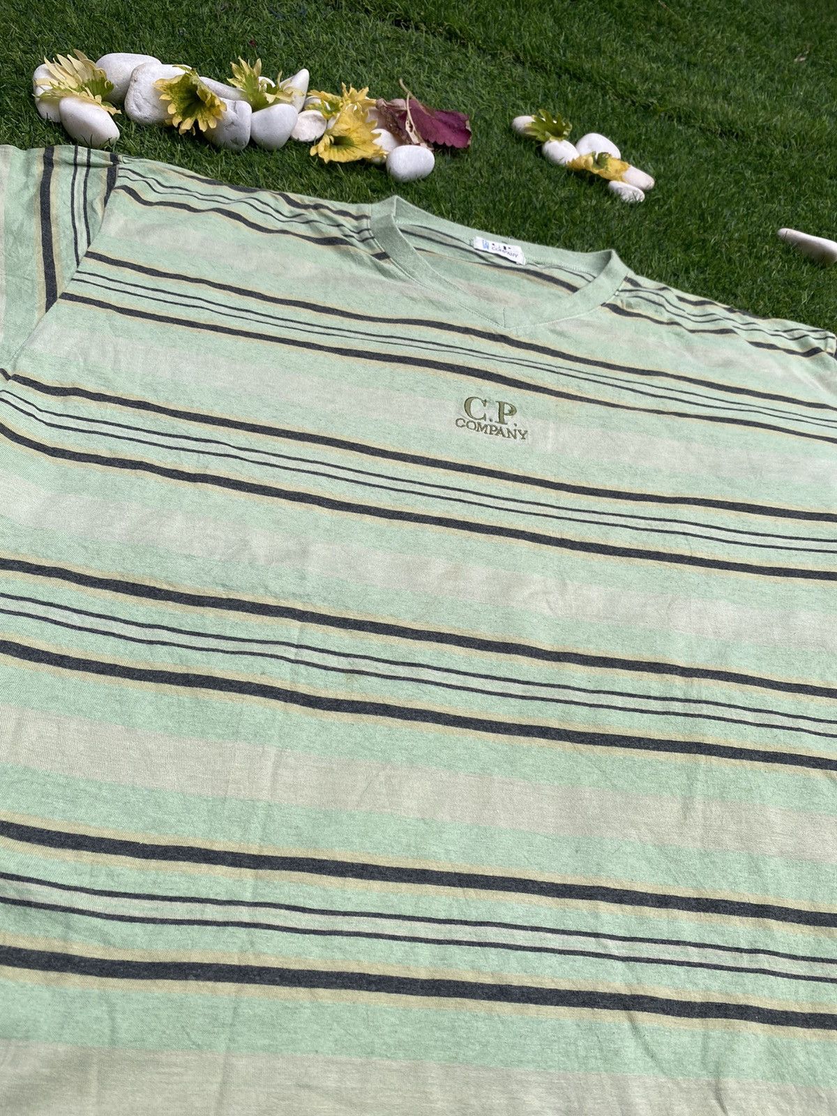 C.P. Company DELET 🔥Vintage C.P Company Embroidered Stripes Tee T Shirt Size US L / EU 52-54 / 3 - 4 Thumbnail