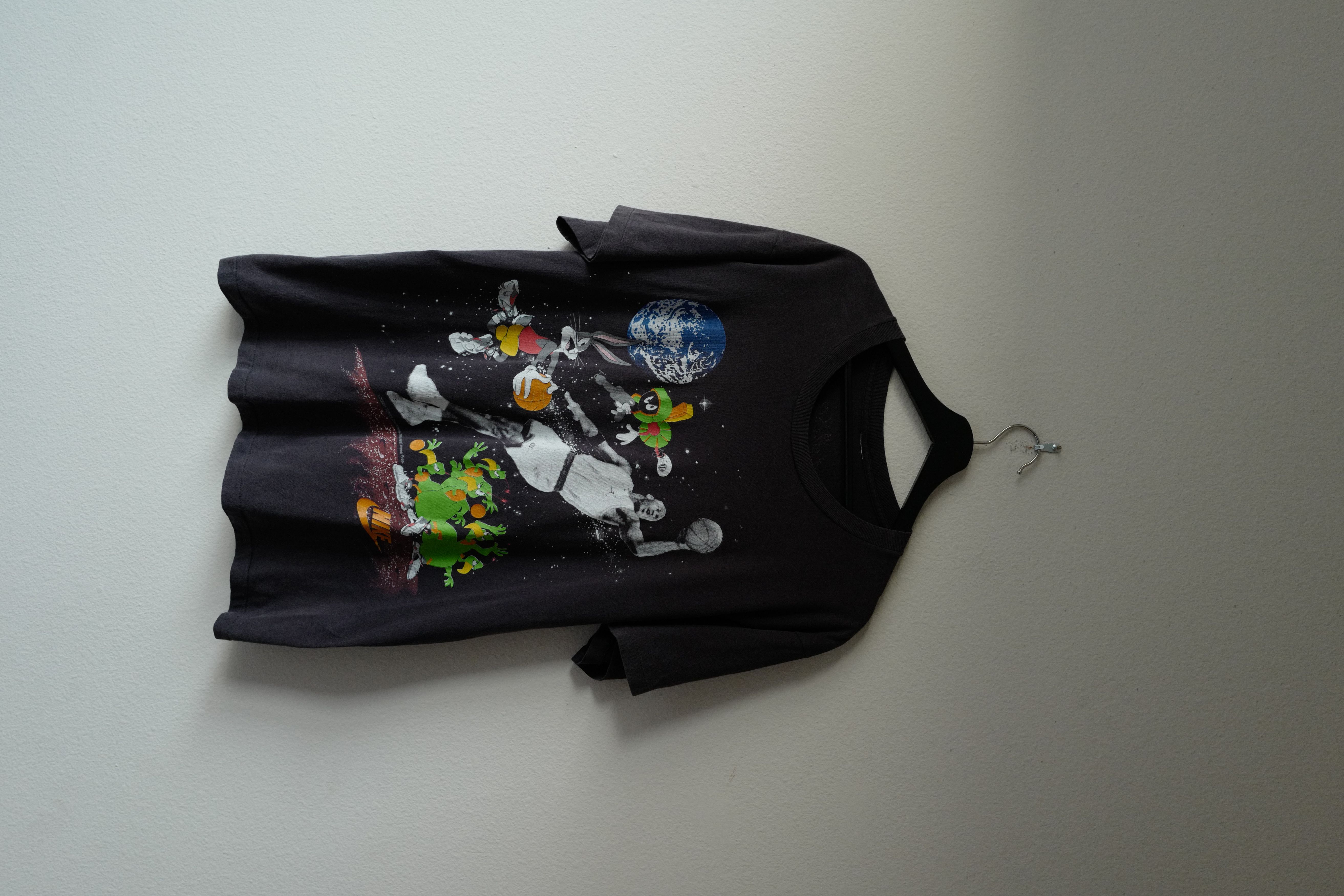Image of 1993 Vintage Nike Space Jam - Jordan X Looney Toons T Shirt in Black, Men's (Size Large)
