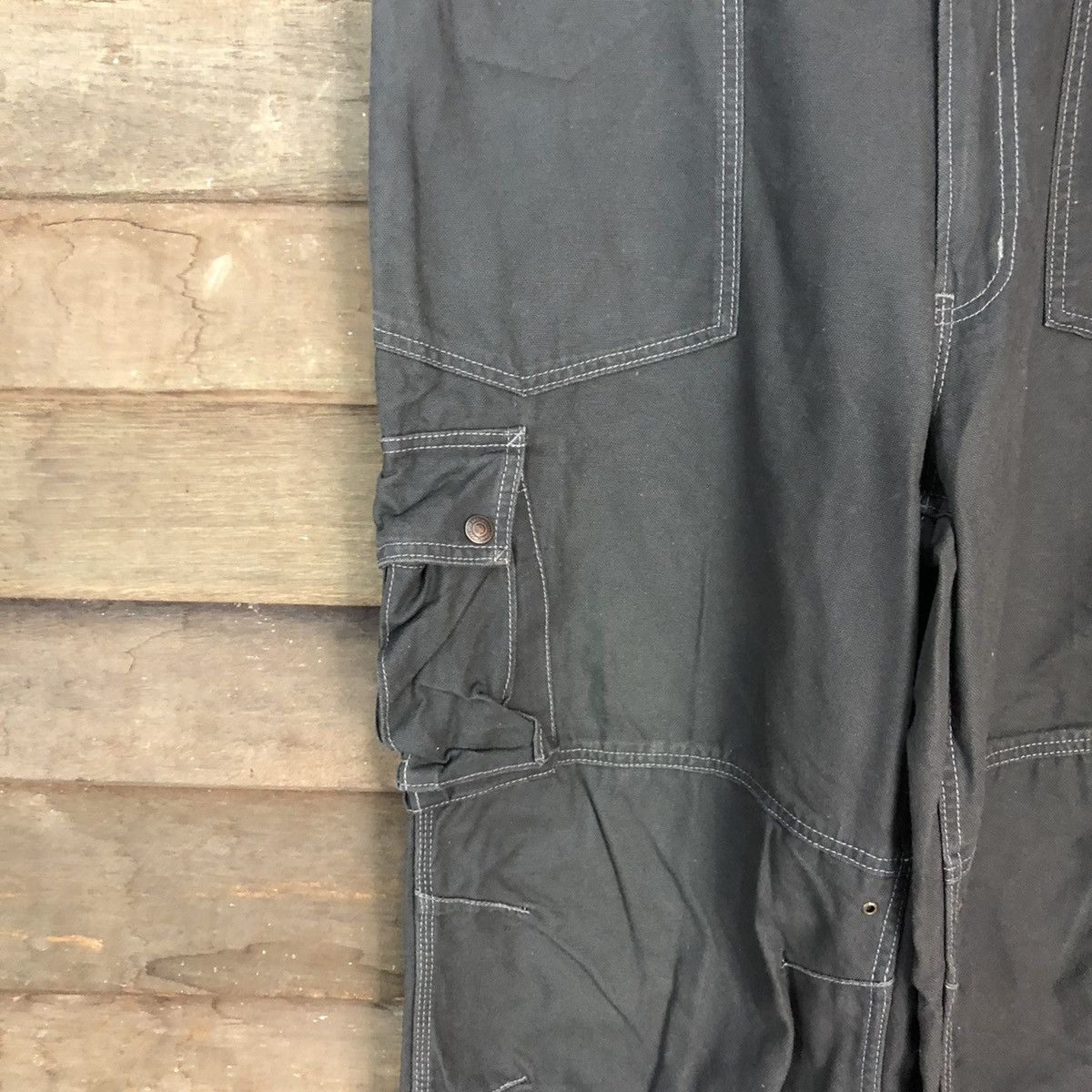 Japanese Brand DL Ever River statement double knee Cargo Pants #1879 Size US 37 - 6 Thumbnail