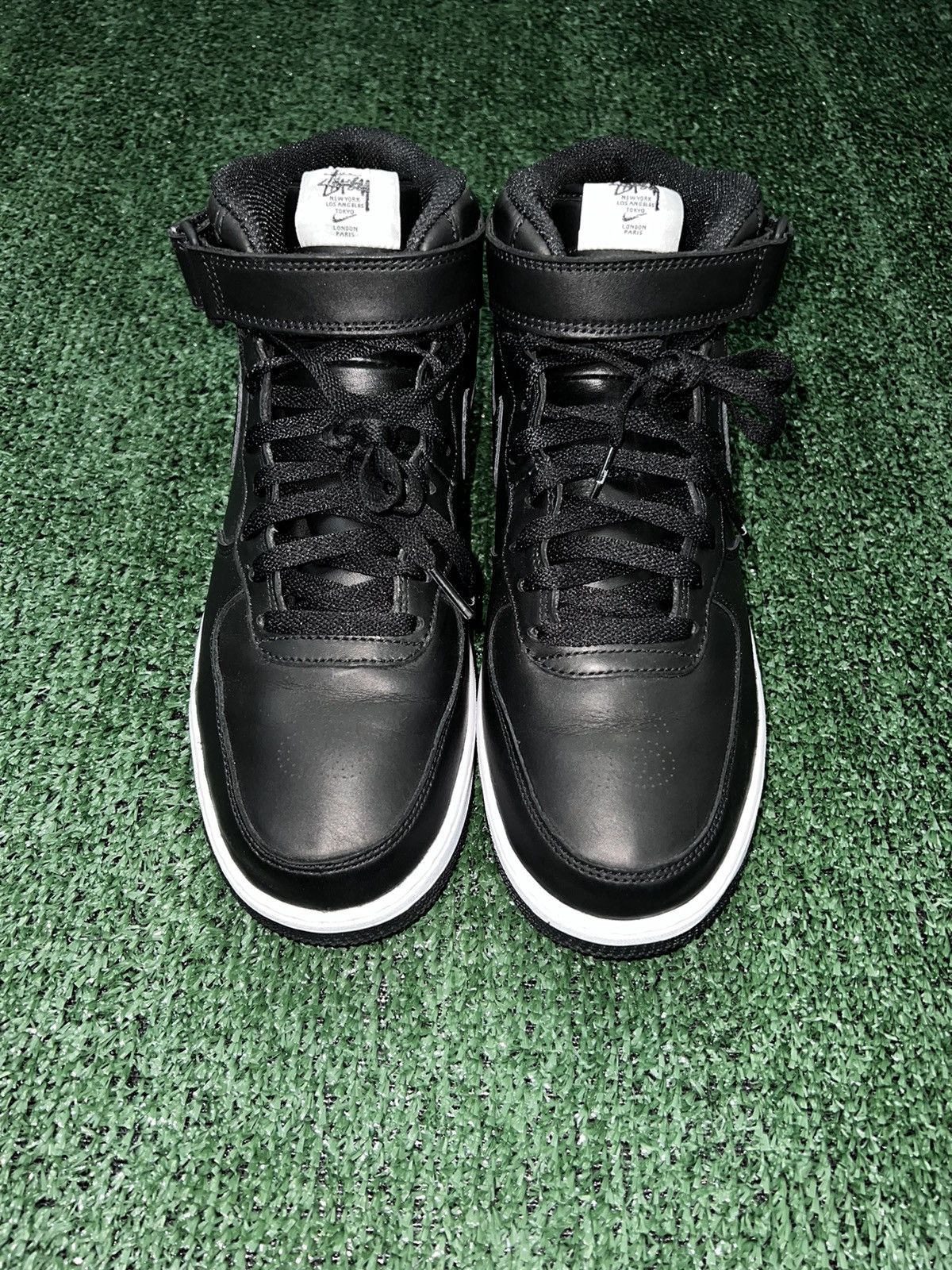 Nike × Stussy Stussy Air Force 1 Mid “Black White” Size US 9.5 / EU 42-43 - 4 Thumbnail