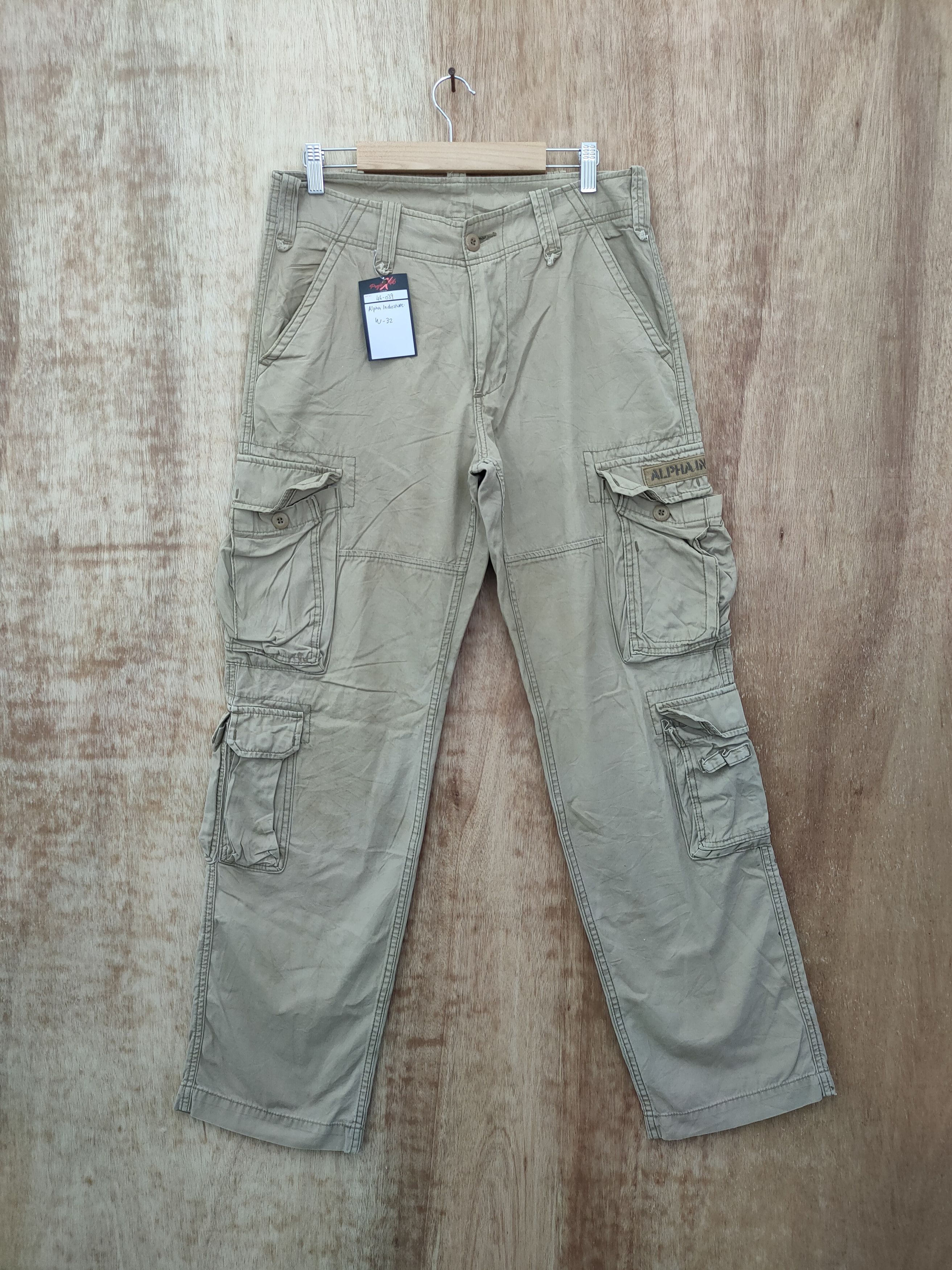 image of Vintage Alpha Industries Cargo Multi Pocket Tactical Pants 46-039 in Brown, Men's (Size 31)