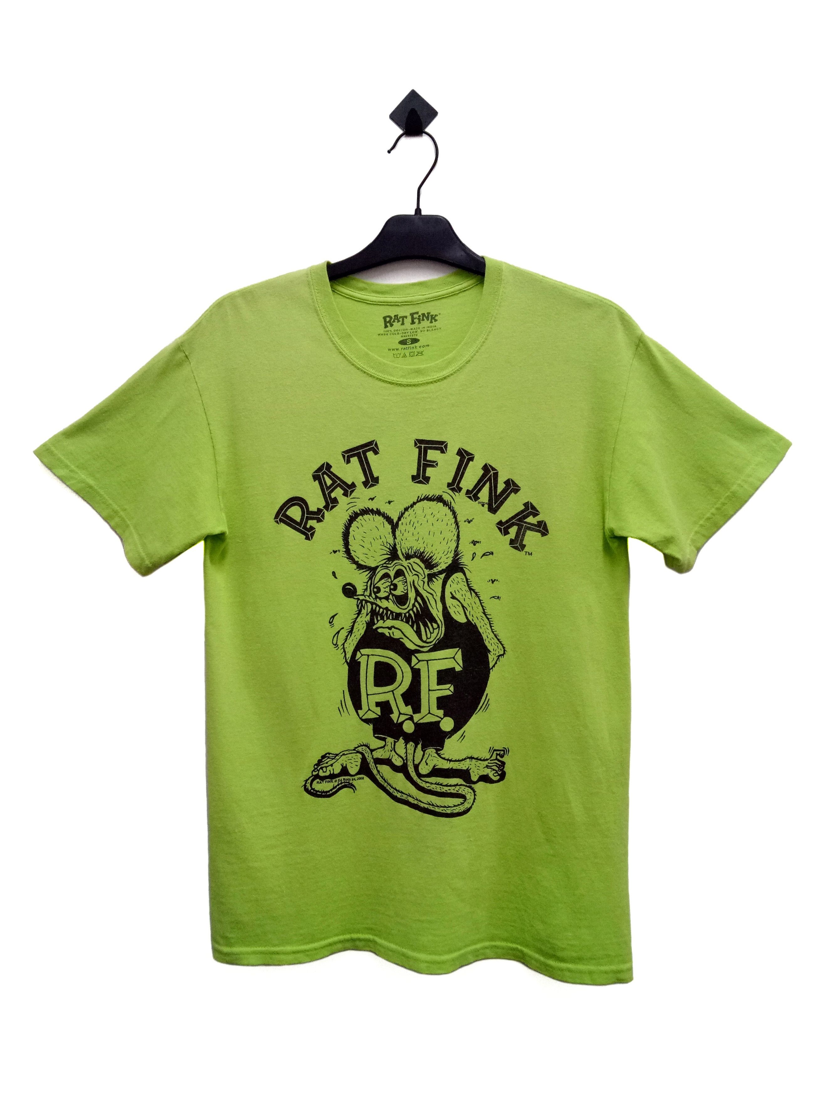 image of Art Comes First x Vintage Rat Fink Ed Roth 84, 2008 T-Shirt in Green, Men's (Size Small)