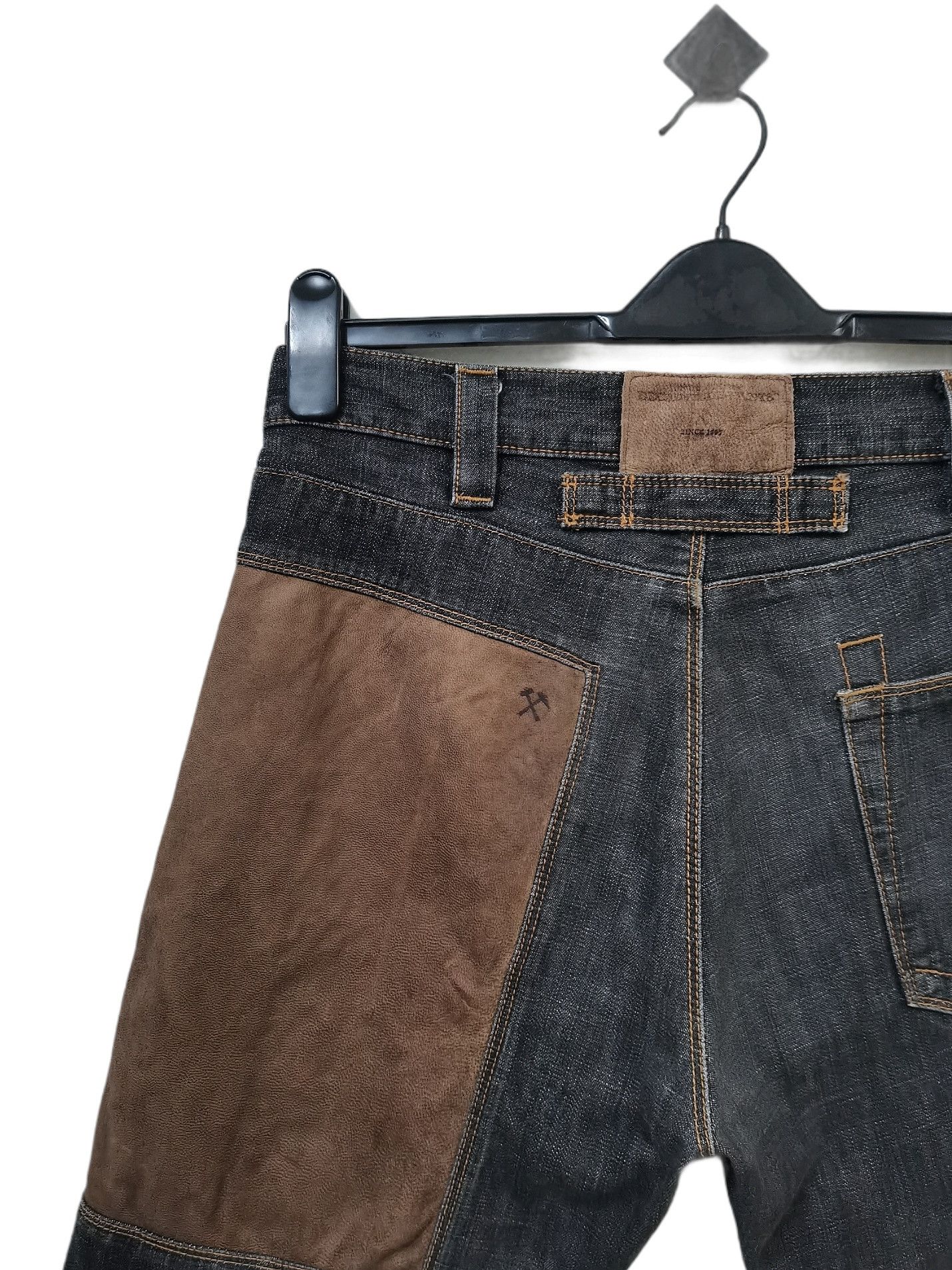 Other 🔥🔥🔥Made in Italy Hybrid Denim Leather Jeans Rare Design Size US 32 / EU 48 - 8 Thumbnail