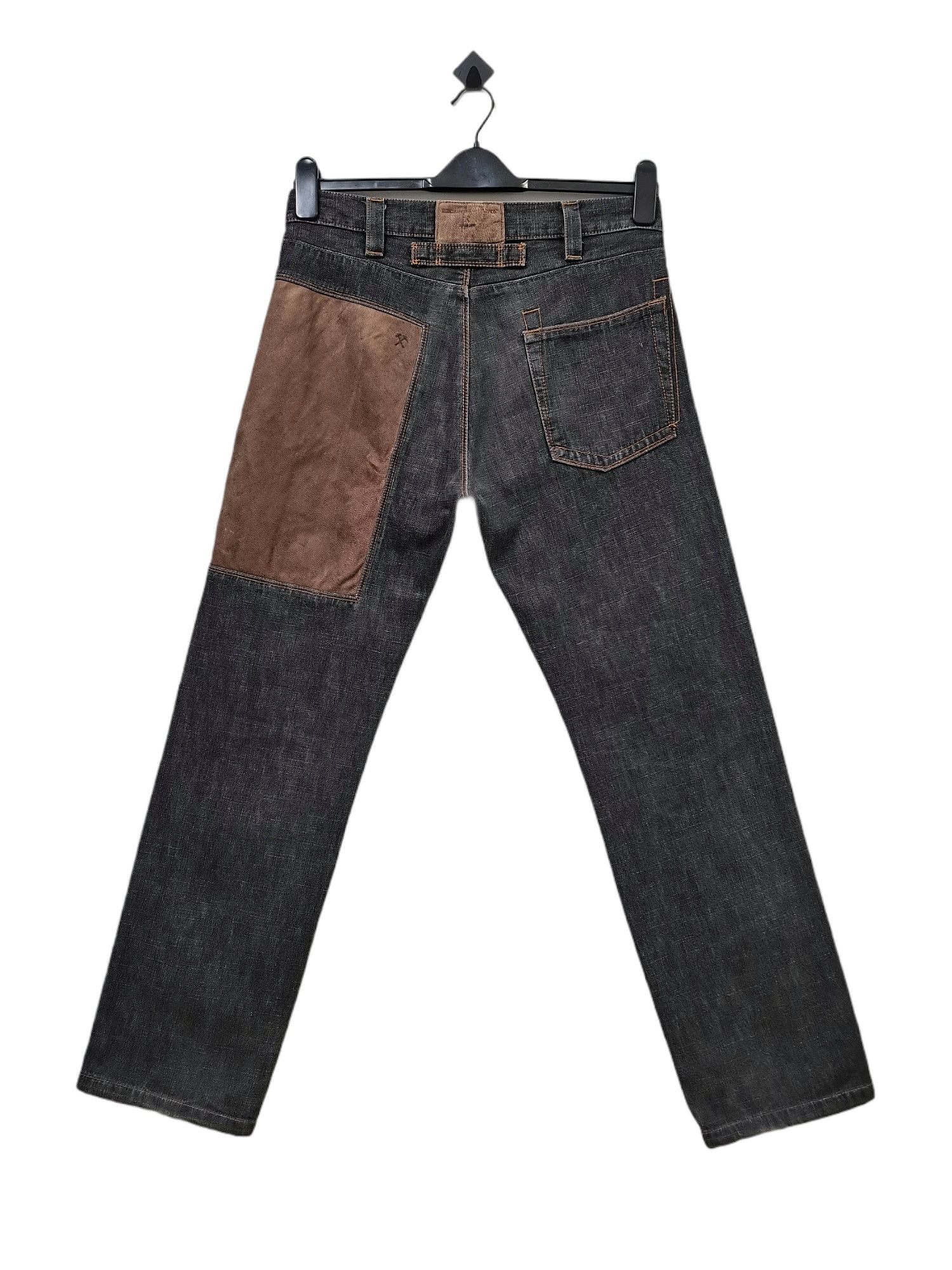 Other 🔥🔥🔥Made in Italy Hybrid Denim Leather Jeans Rare Design Size US 32 / EU 48 - 1 Thumbnail