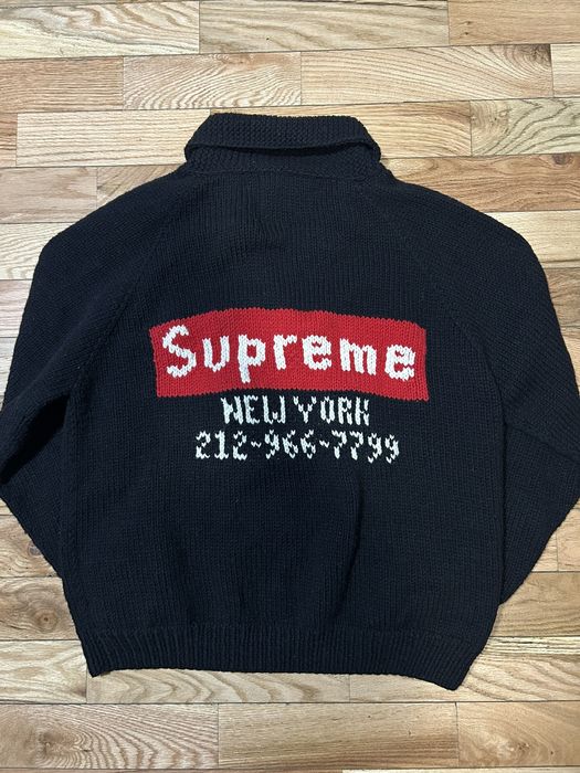 Supreme Supreme Box Logo Cowichan Sweater | Grailed