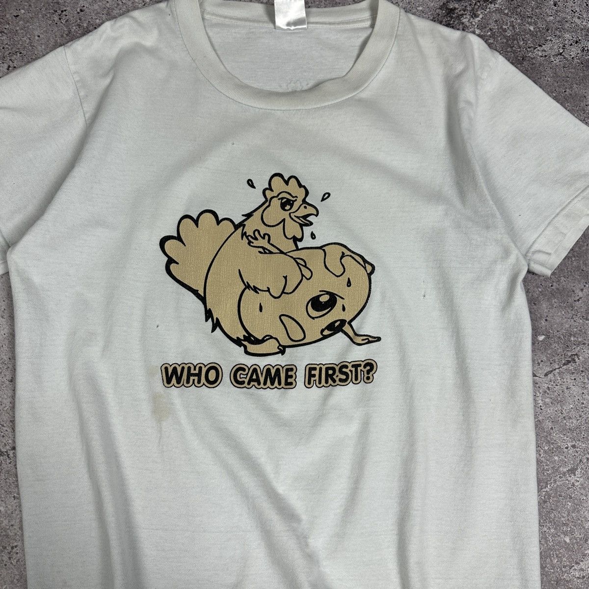 Vintage Vintage 90s Who Came First Humor Sex tee Chicken Egg Y2K Og Size US M / EU 48-50 / 2 - 4 Thumbnail
