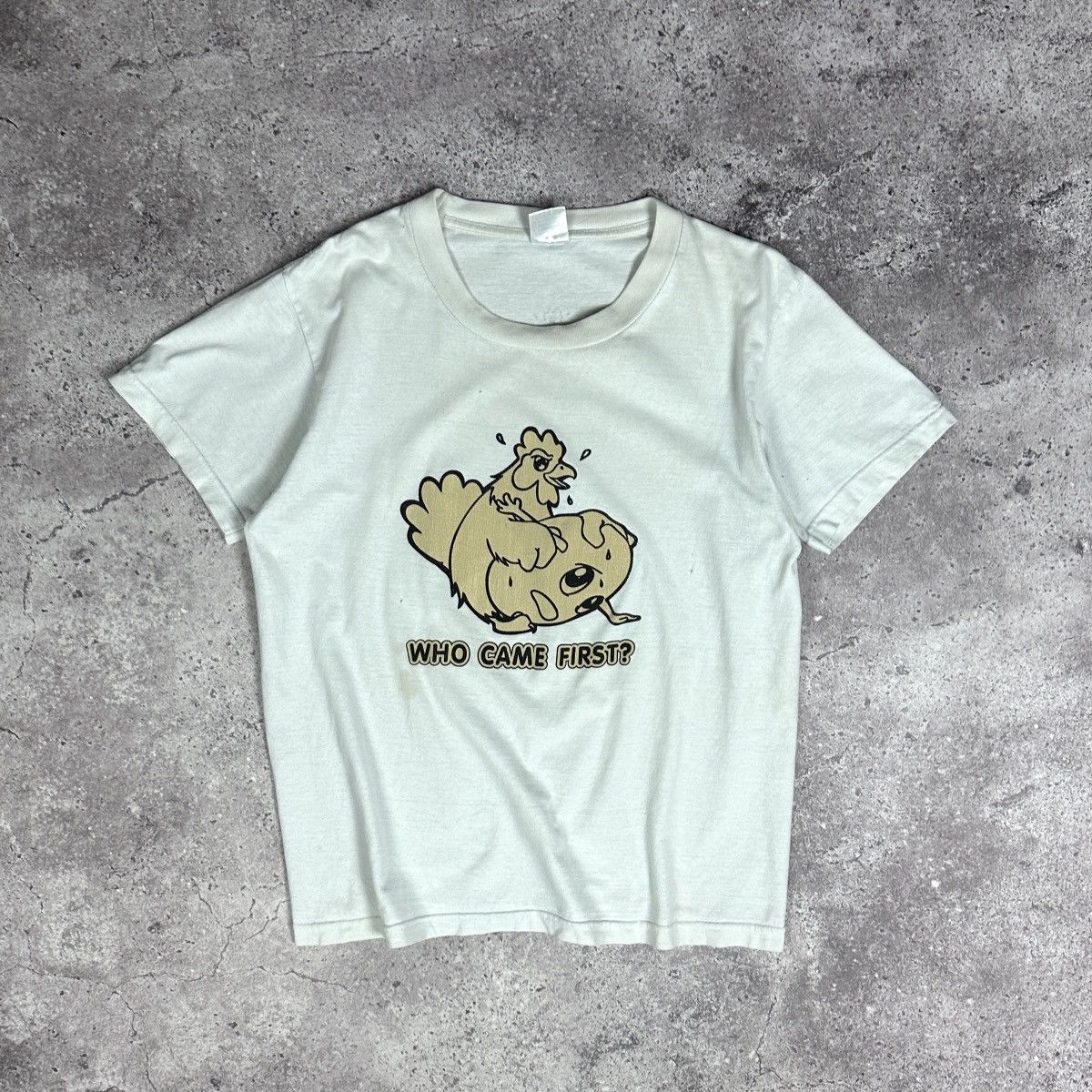 Vintage Vintage 90s Who Came First Humor Sex tee Chicken Egg Y2K Og Size US M / EU 48-50 / 2 - 1 Thumbnail