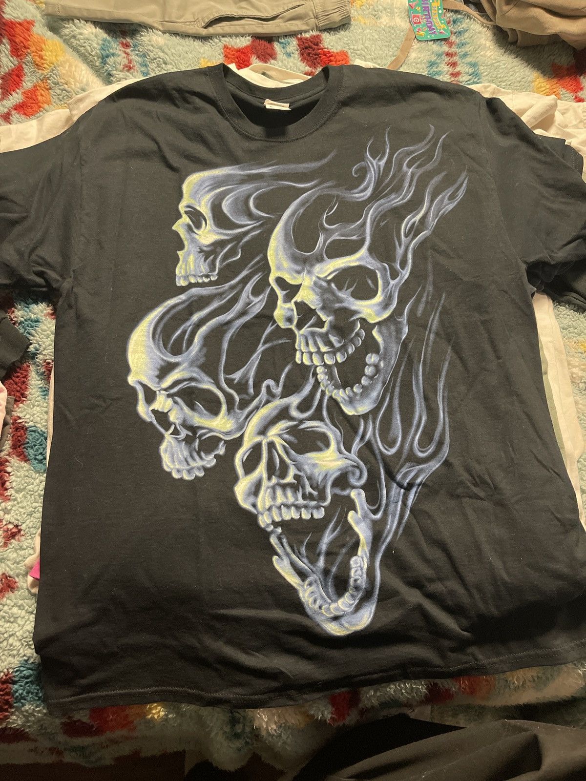 Flaming skull tee